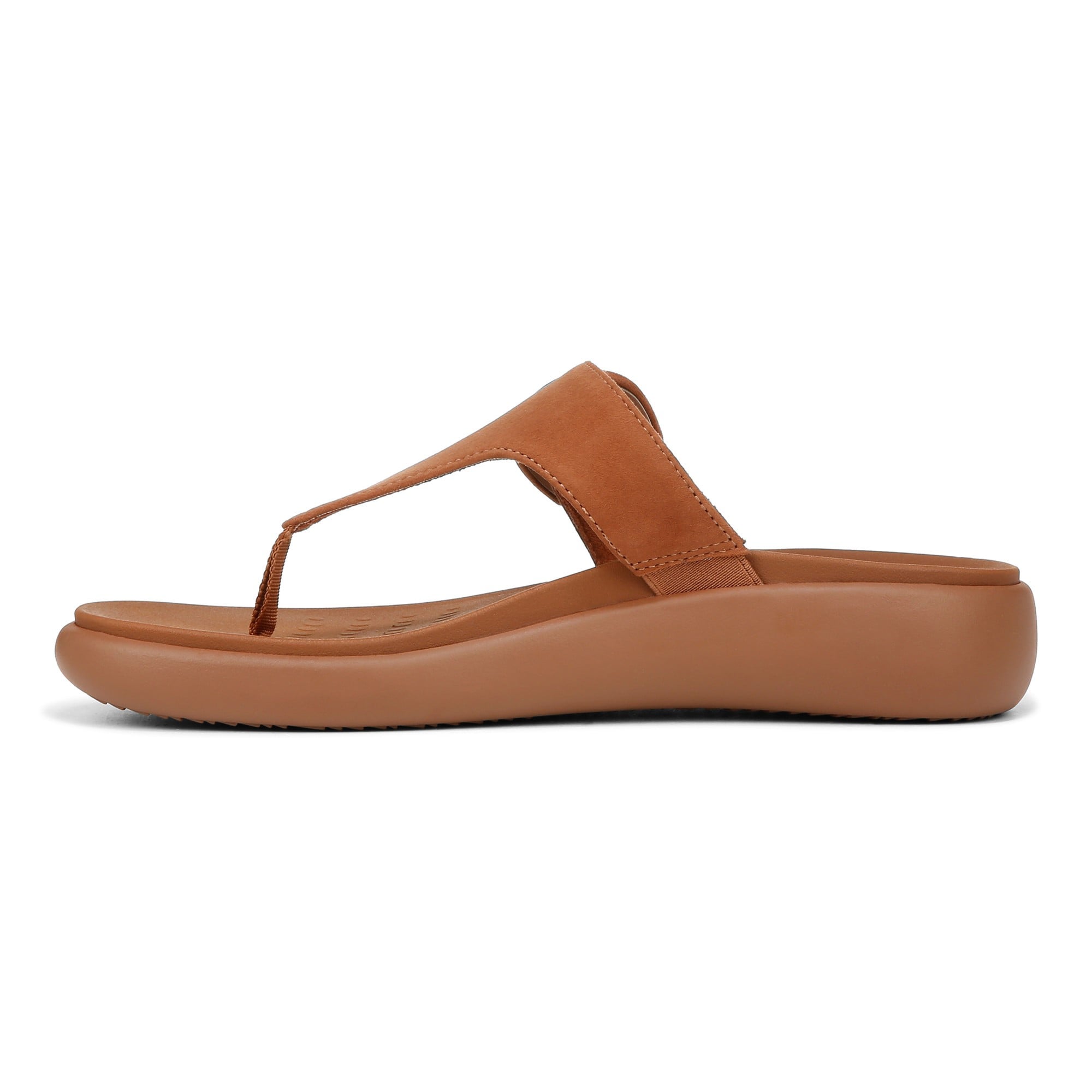 Vionic Activate RX Women's Toe Post Casual Soft Sandal - Argan Brown - Left Side