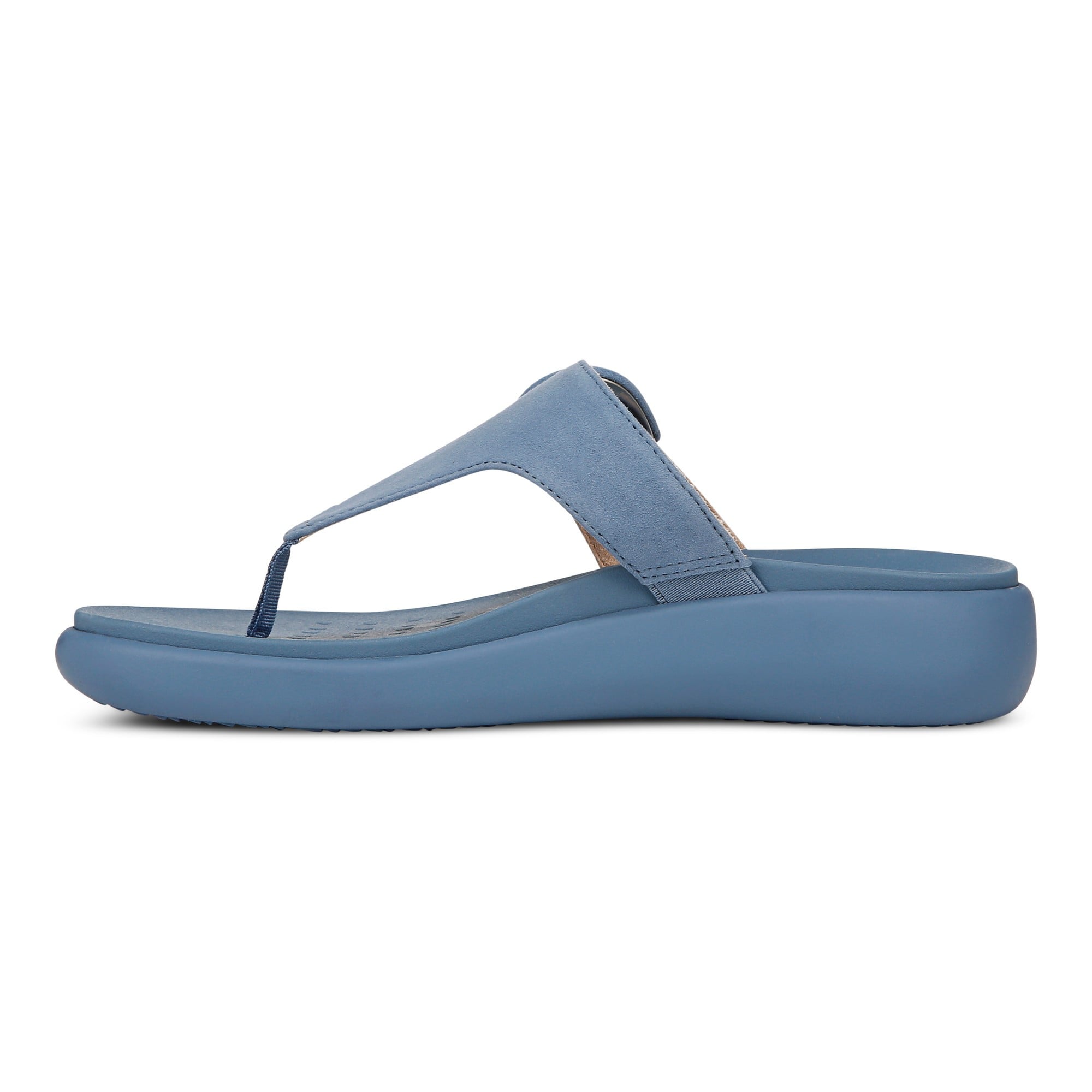 Vionic Activate RX Women's Toe Post Casual Soft Sandal - Captains Blue - Left Side
