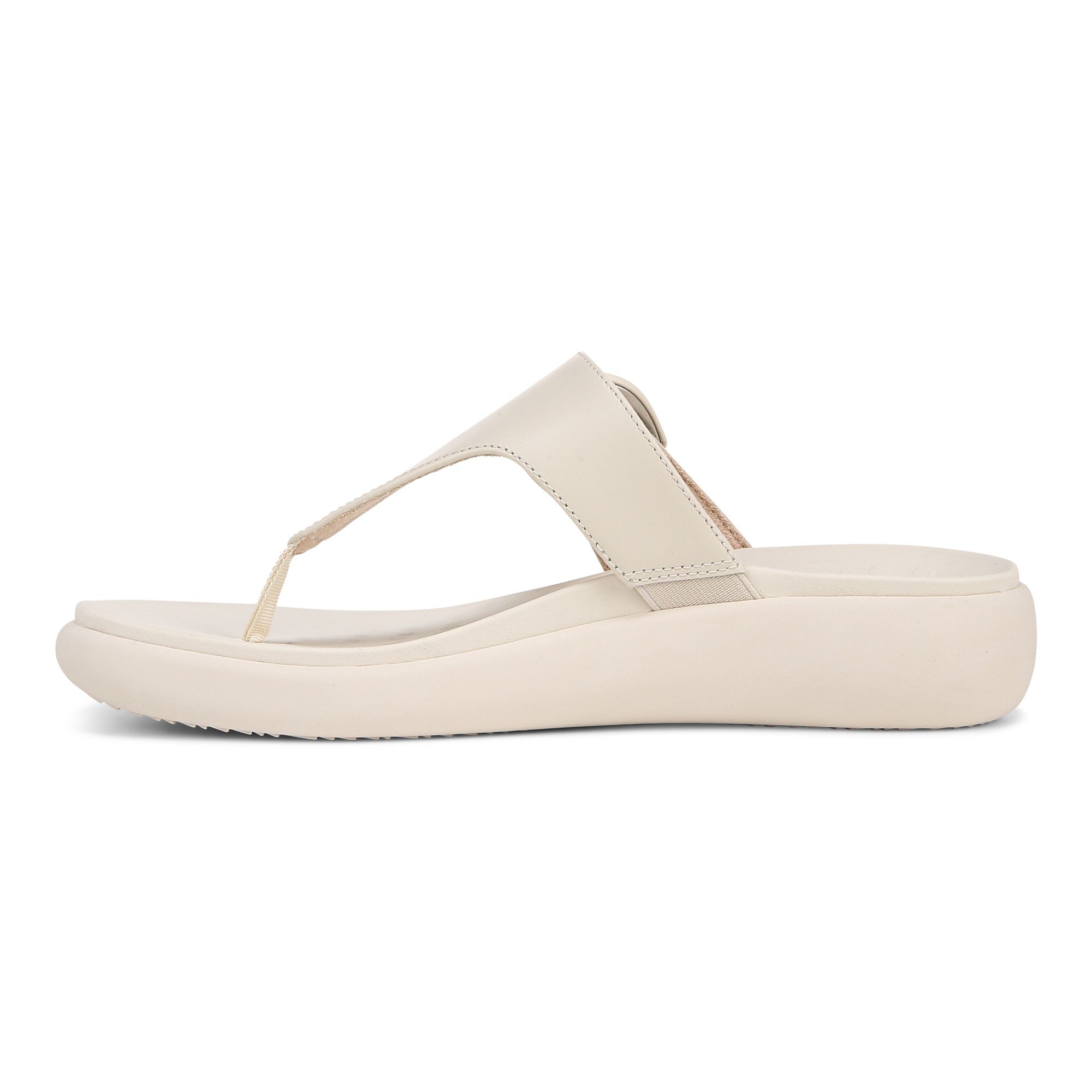 Vionic Activate RX Women's Toe Post Casual Soft Sandal - Cream - Left Side