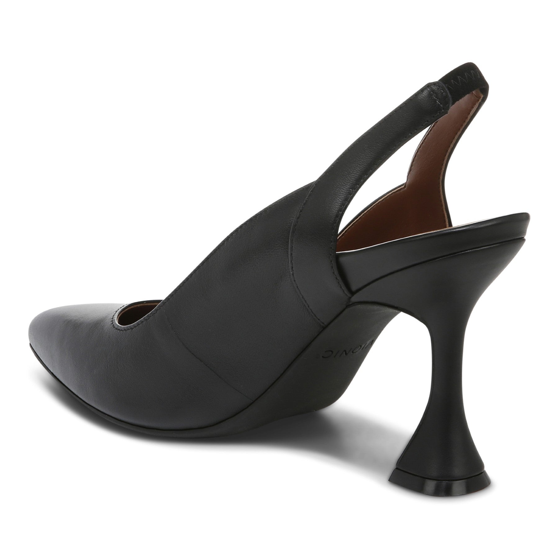 Vionic Adalena Womens Slingback Dress - Black Leather - Back angle