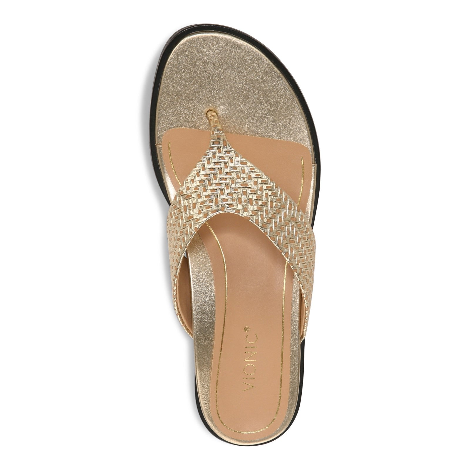 Vionic Agave Womens Thong Sandals - Gold - Top