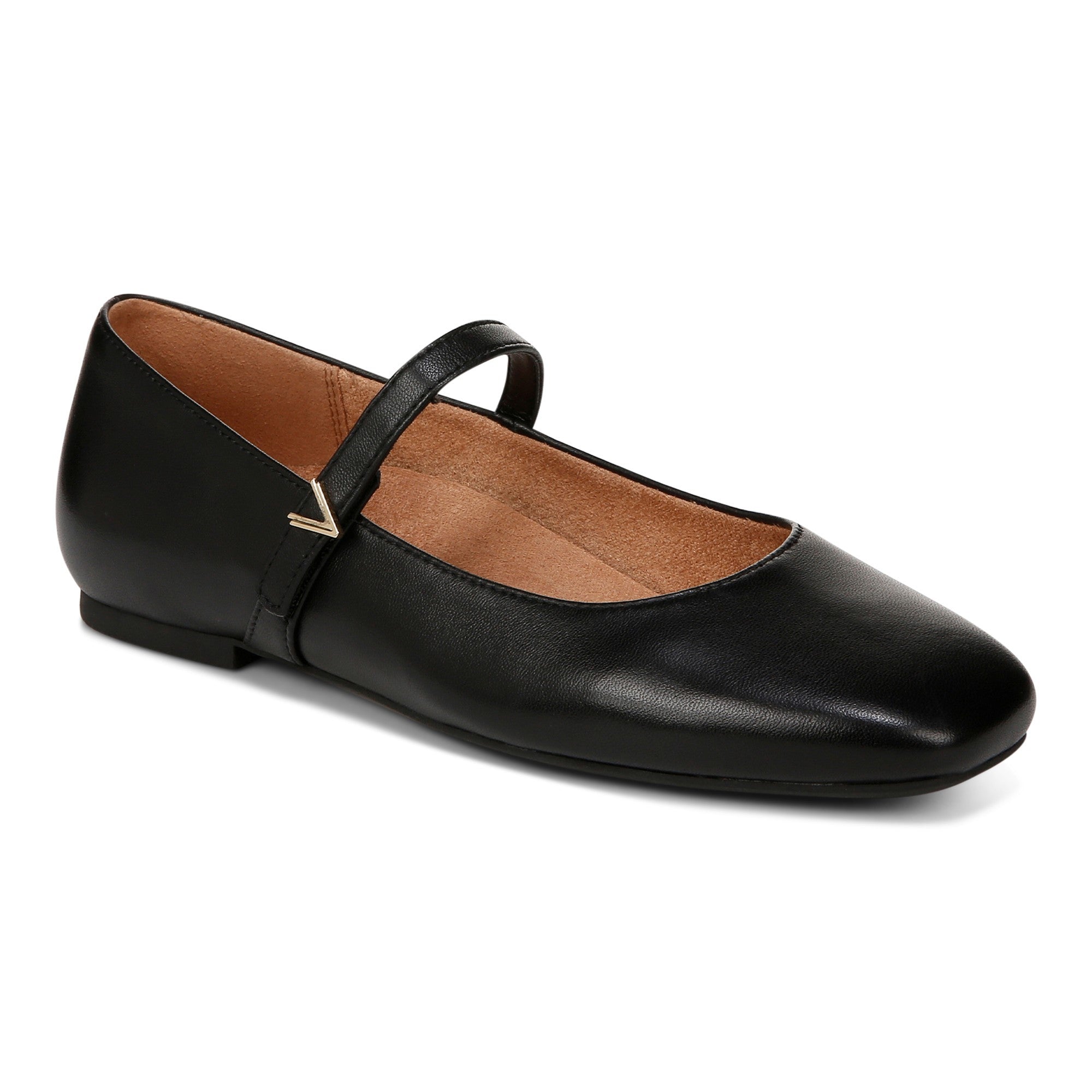 Vionic Alameda Women's Orthotic Supportive Mary Jane Flat - Black - Angle main
