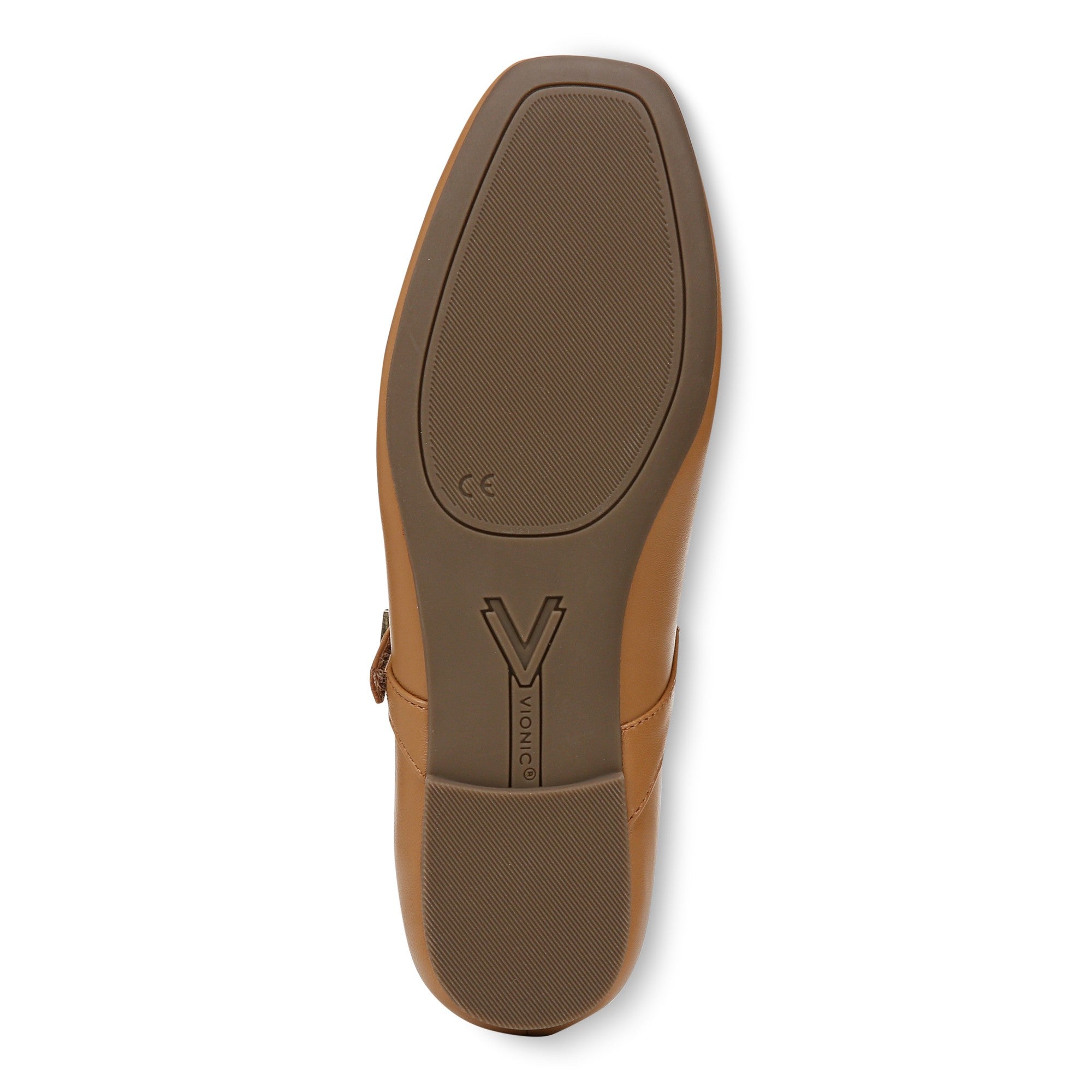Vionic Alameda Women's Orthotic Supportive Mary Jane Flat - Camel - Bottom