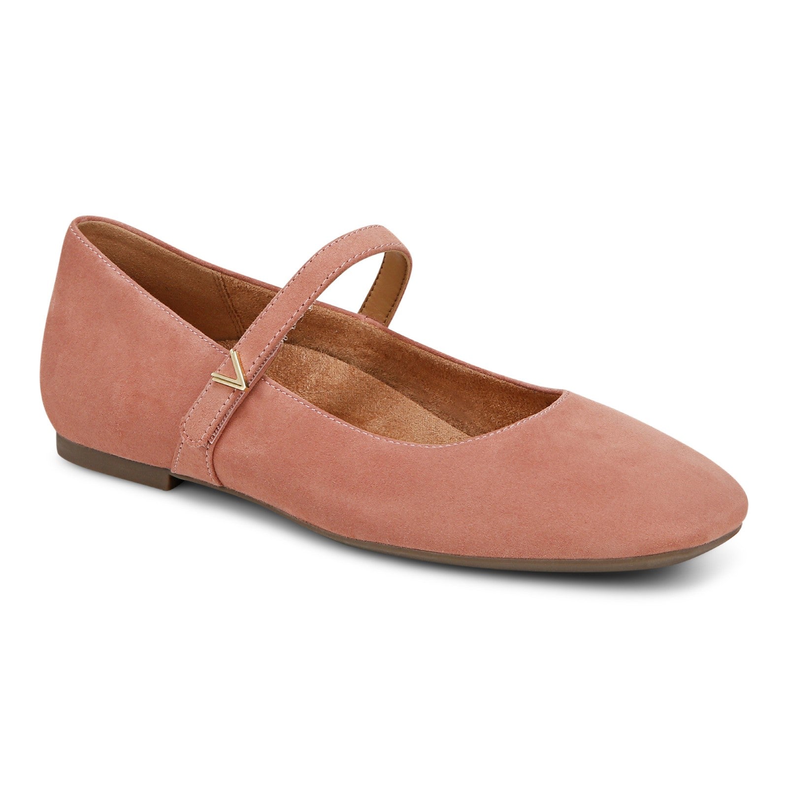 Vionic Alameda Women's Orthotic Supportive Mary Jane Flat - Cinder Rose - Angle main