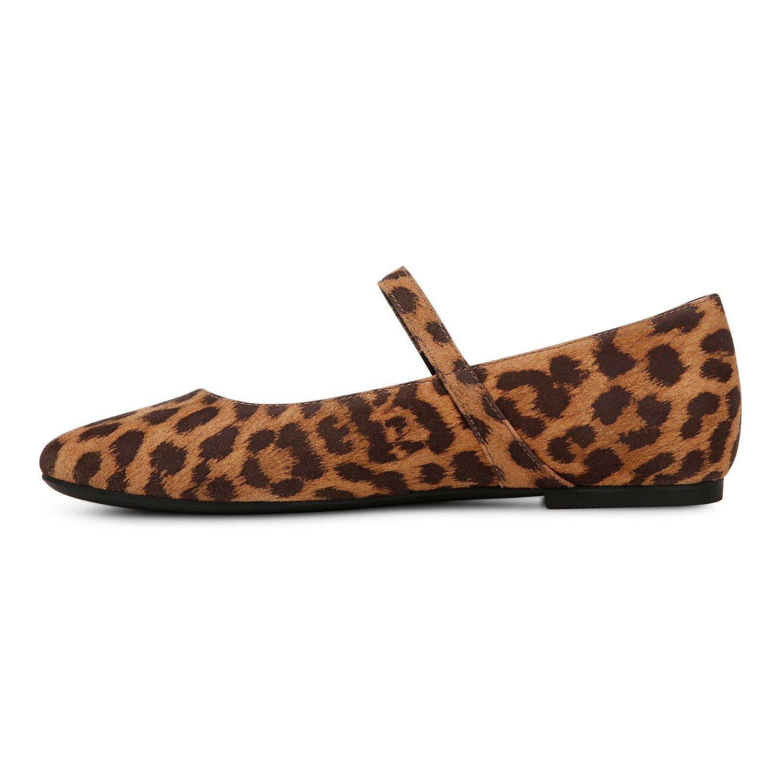 Vionic Alameda Women's Orthotic Supportive Mary Jane Flat - Tan Leopard - Left Side