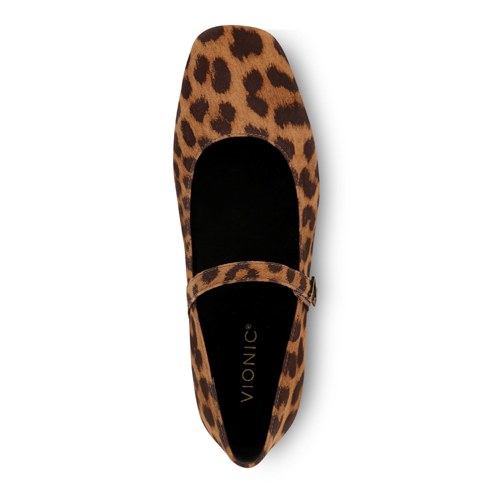 Vionic Alameda Women's Orthotic Supportive Mary Jane Flat - Tan Leopard - Top