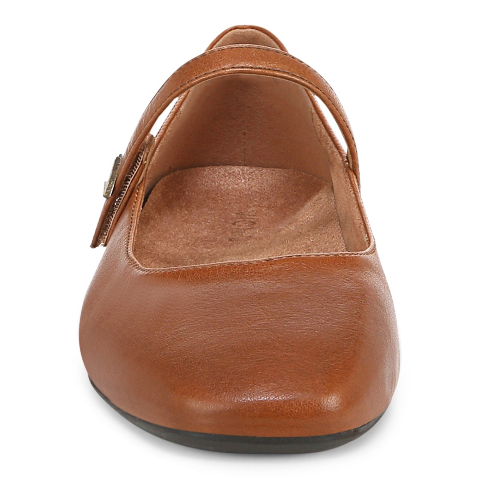Vionic Alameda Women's Orthotic Supportive Mary Jane Flat - Tan - Front