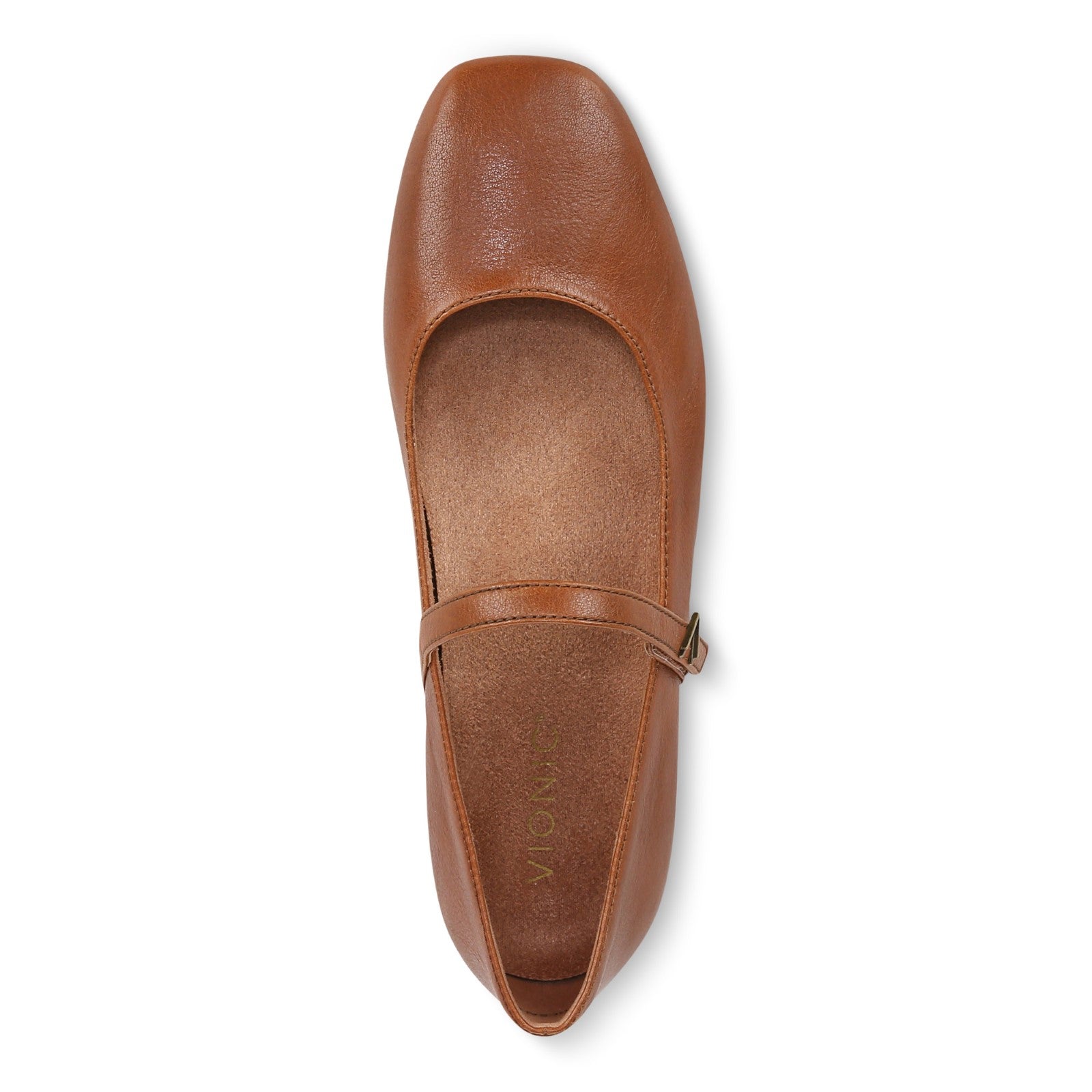 Vionic Alameda Women's Orthotic Supportive Mary Jane Flat - Tan - Top