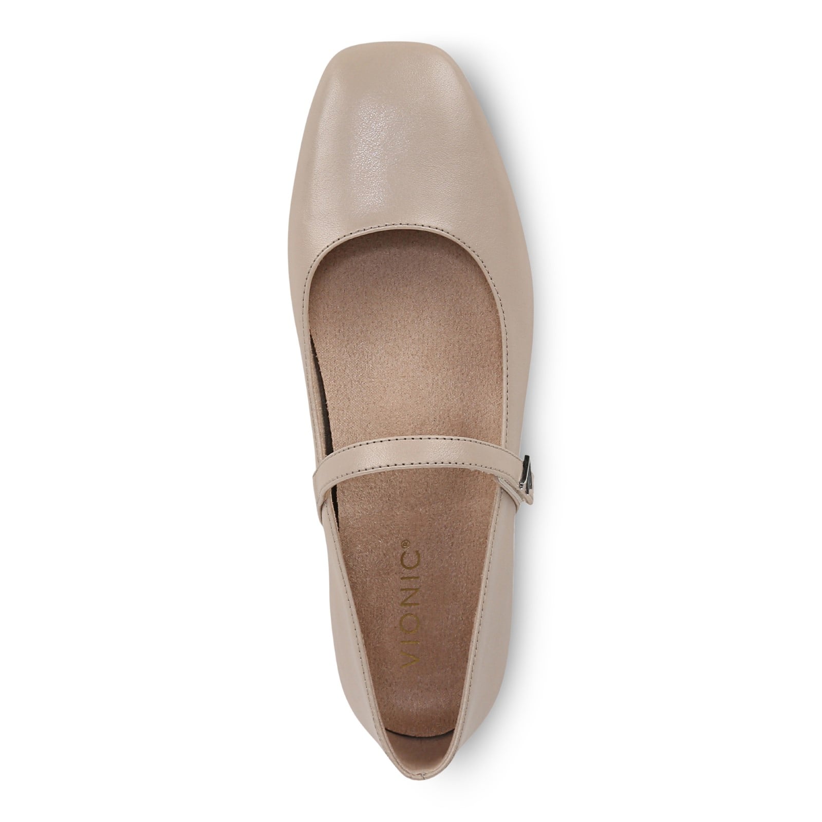Vionic Alameda Women's Orthotic Supportive Mary Jane Flat - Oatmeal - Top
