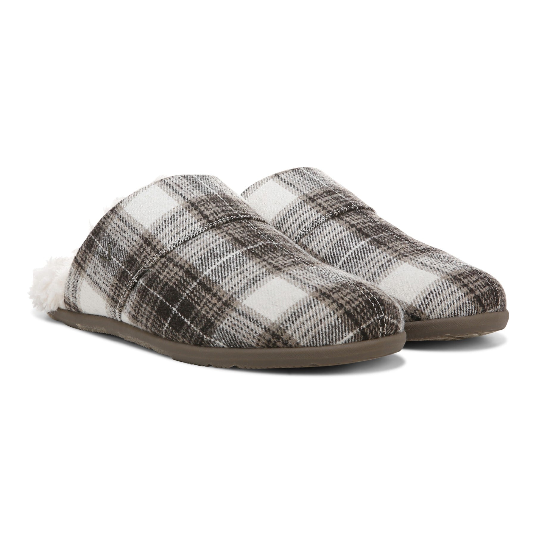 Vionic Alfons Men's Orthotic Comfort Slipper in Brown Plaid