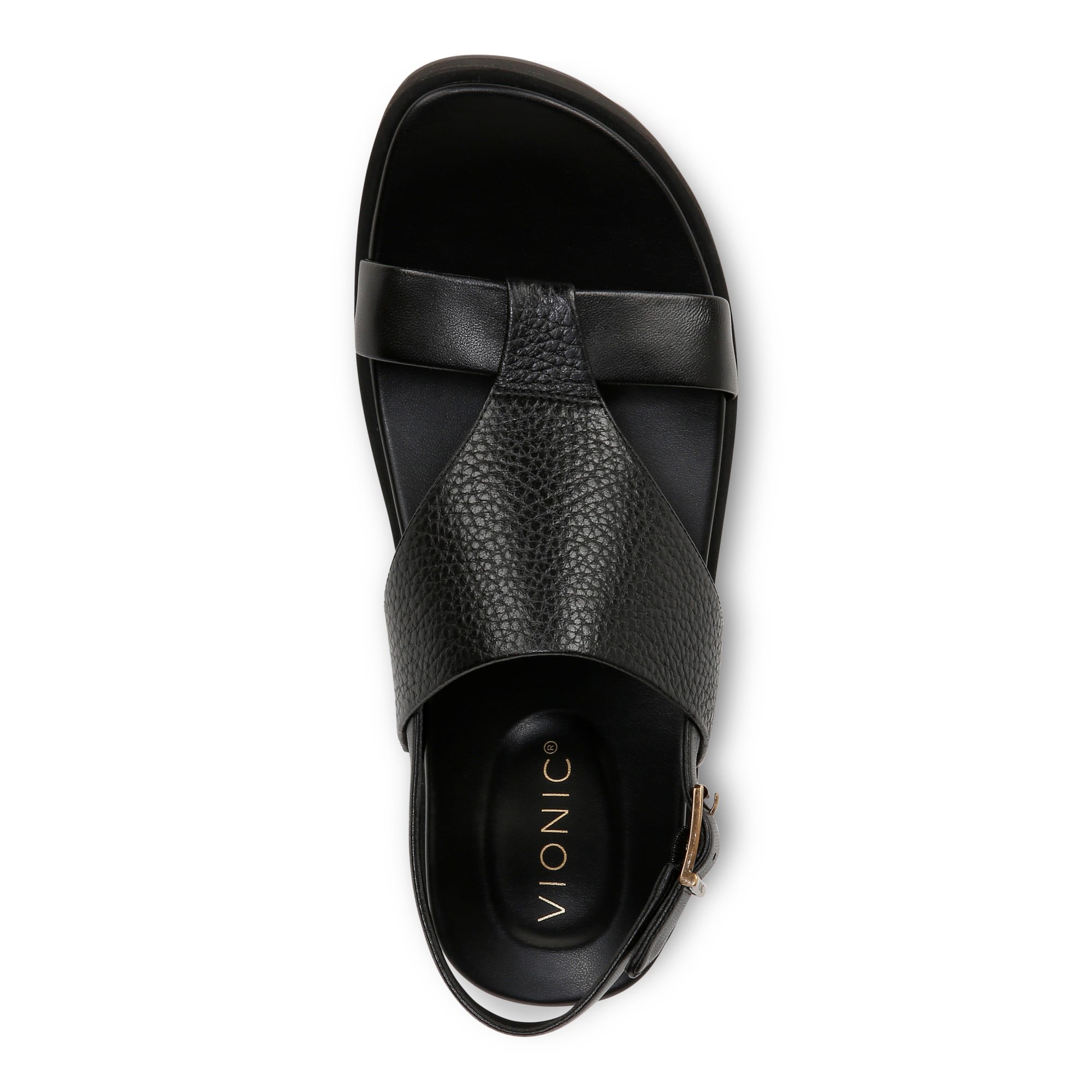 Vionic Alondra Lug Women's T-Strap Comfort Sandal - Black - Top