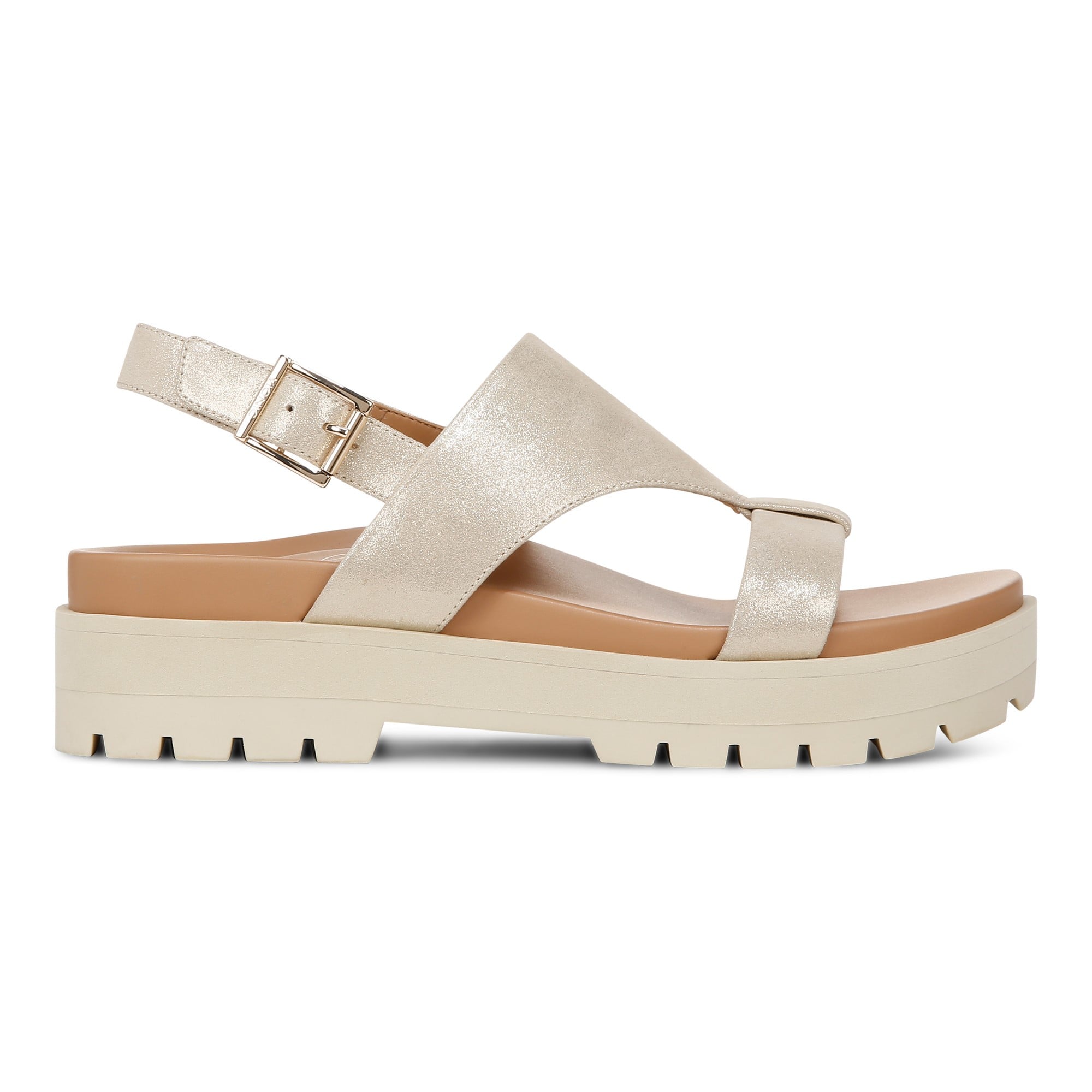 Vionic Alondra Lug Women's T-Strap Comfort Sandal - Gold - Right side