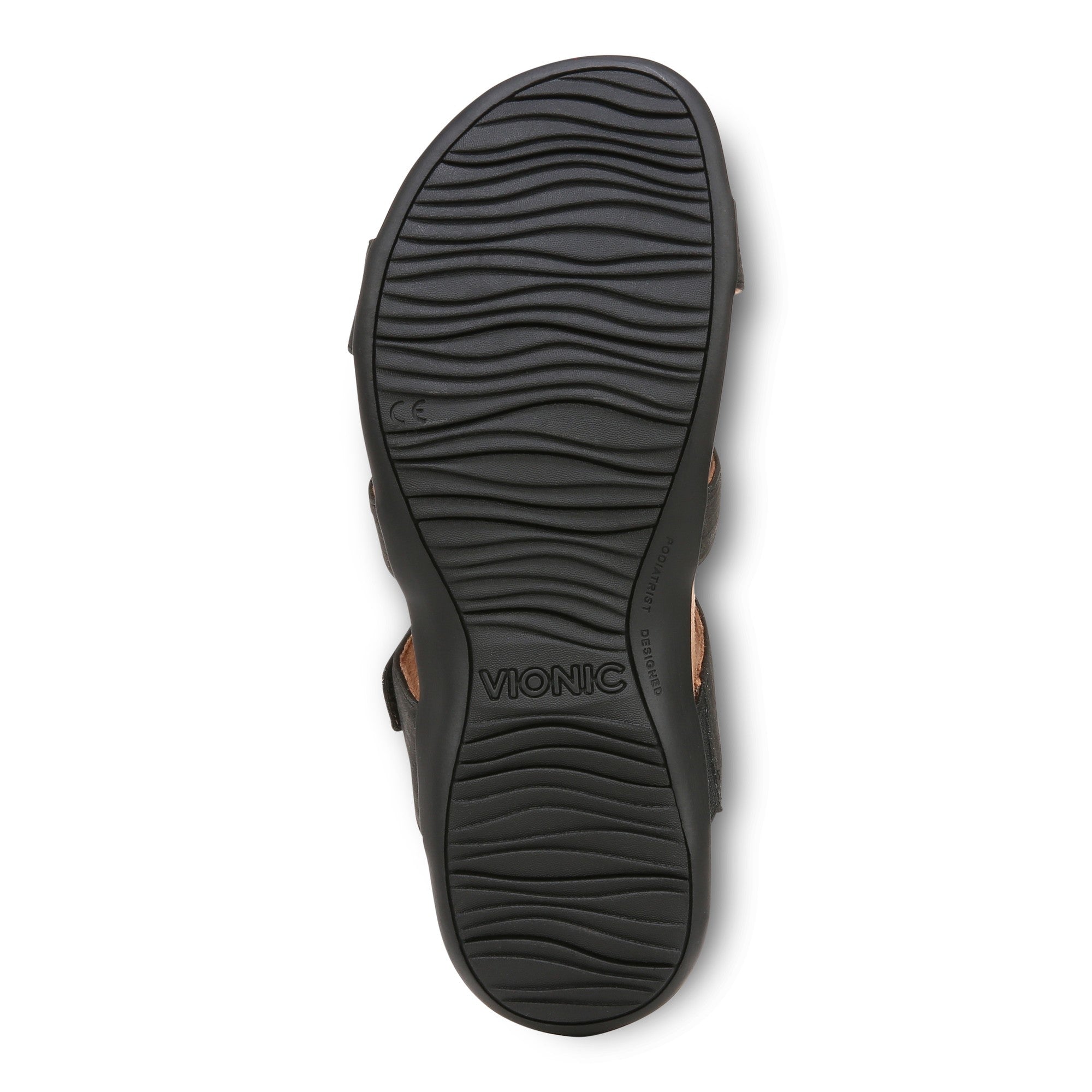 Vionic Amber Pearl Slide Women's Supportive Slip-on Sandal - Black - Bottom