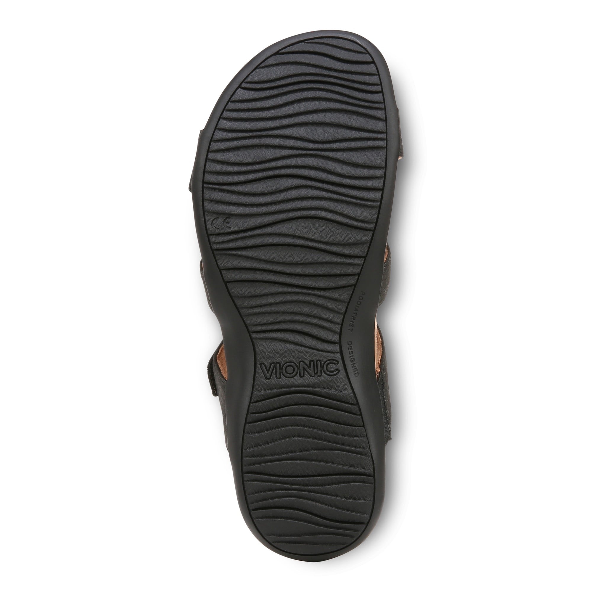 Vionic Amber Pearl Slide Women's Supportive Slip-on Sandal - Black - Bottom