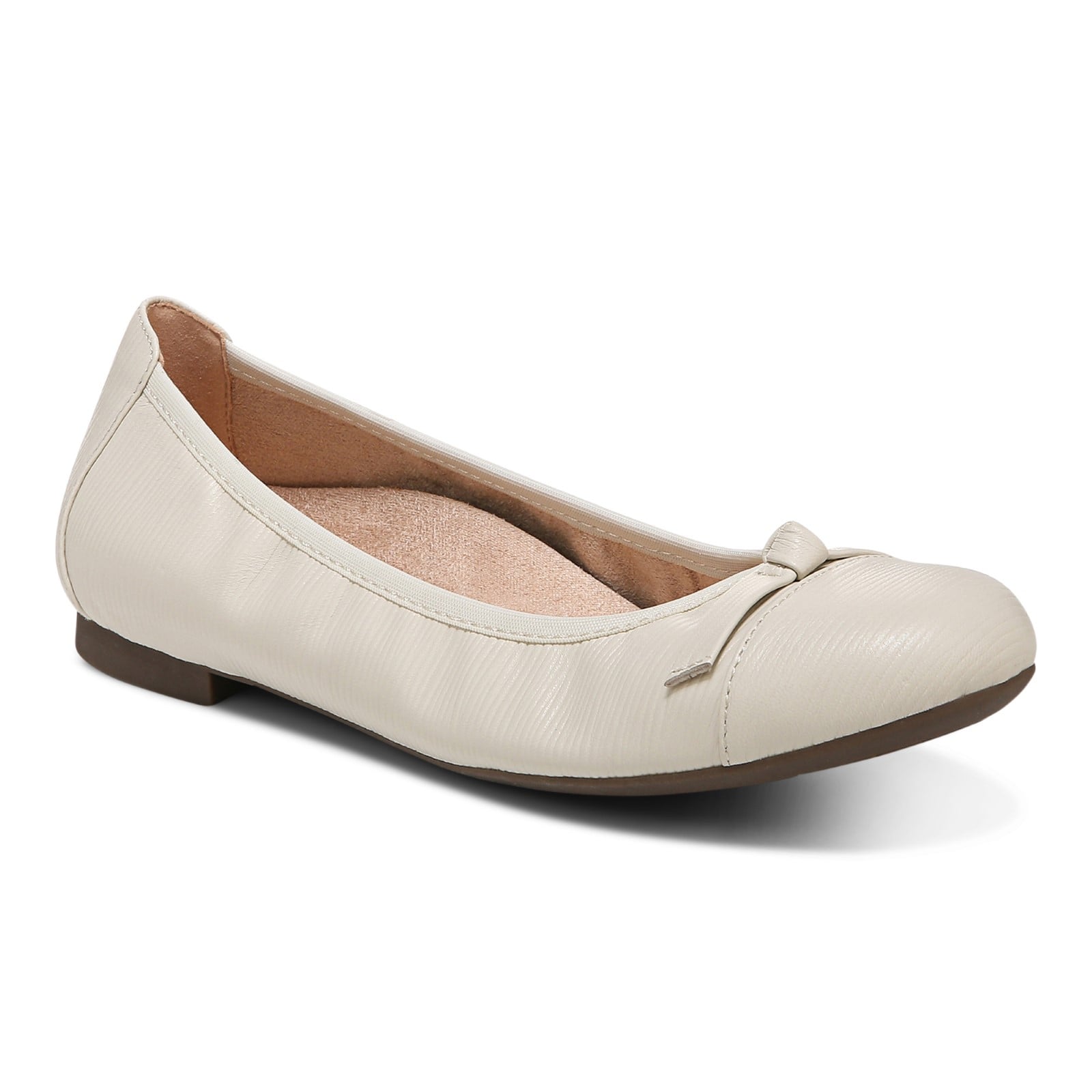 Vionic Amorie Womens Ballerina/Skimmer Flat - Cream - Angle main