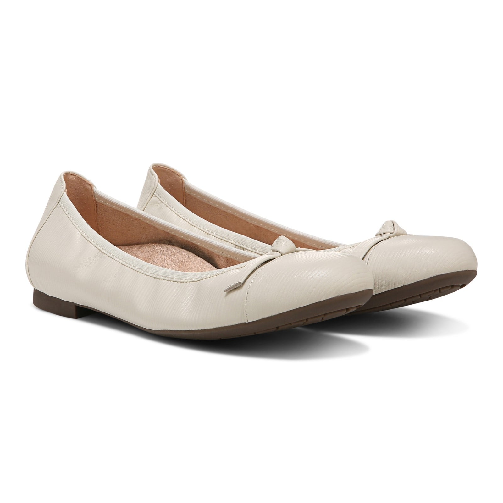 Vionic Amorie Womens Ballerina/Skimmer Flat - Cream - Pair