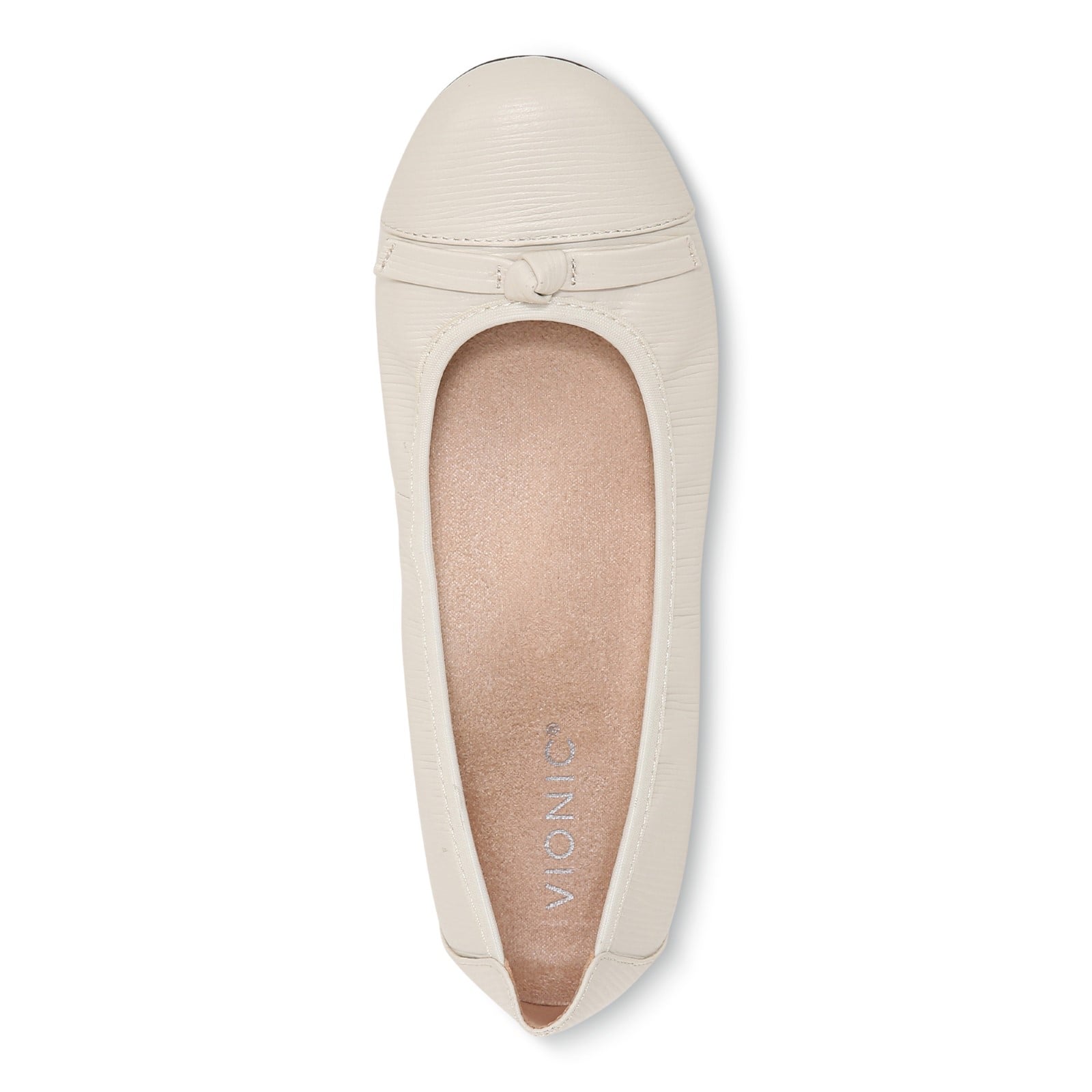 Vionic Amorie Womens Ballerina/Skimmer Flat - Cream - Top