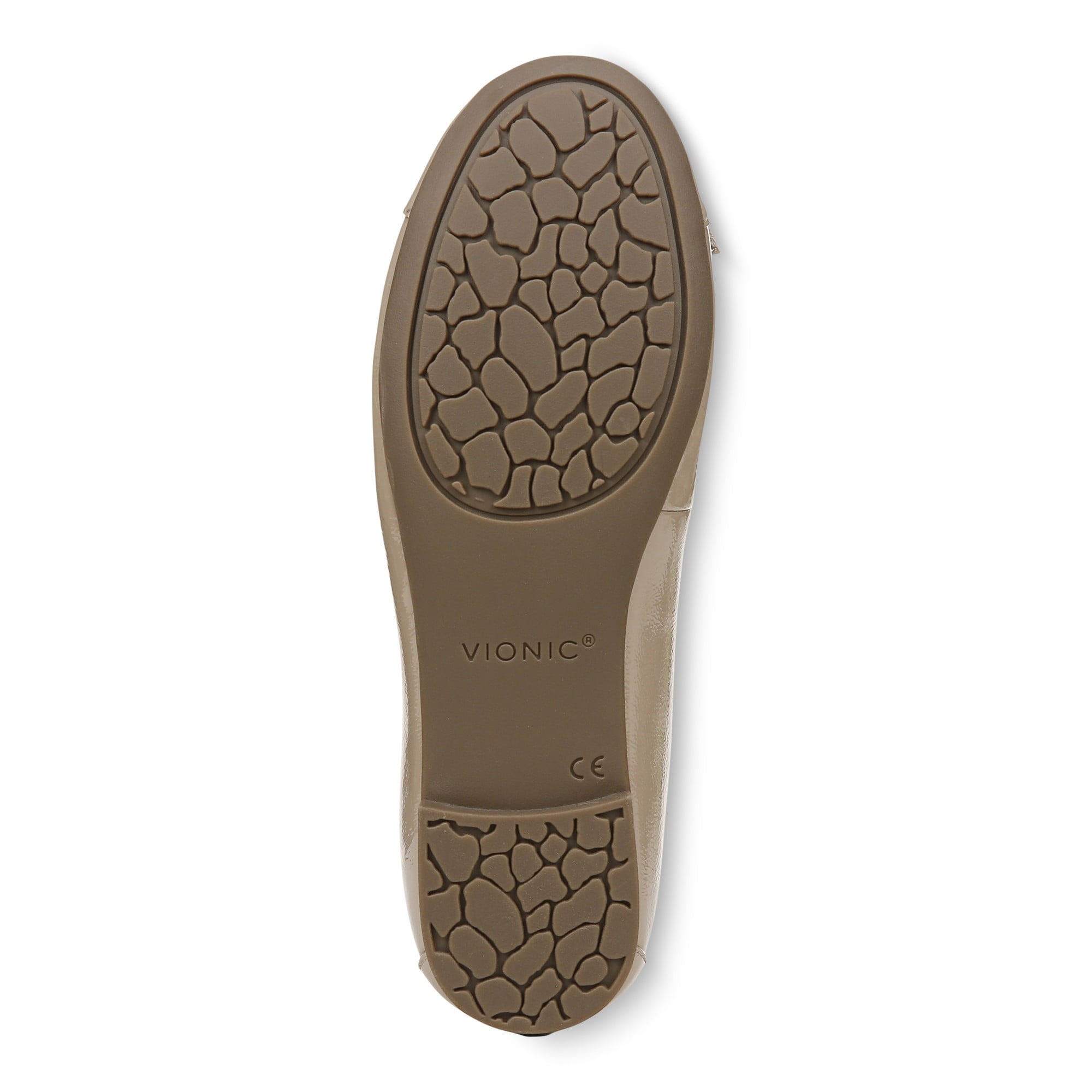 Vionic Amorie Women's Orthotic Supportive Ballet Flat - Free Shipping - Taupe Patent - Bottom