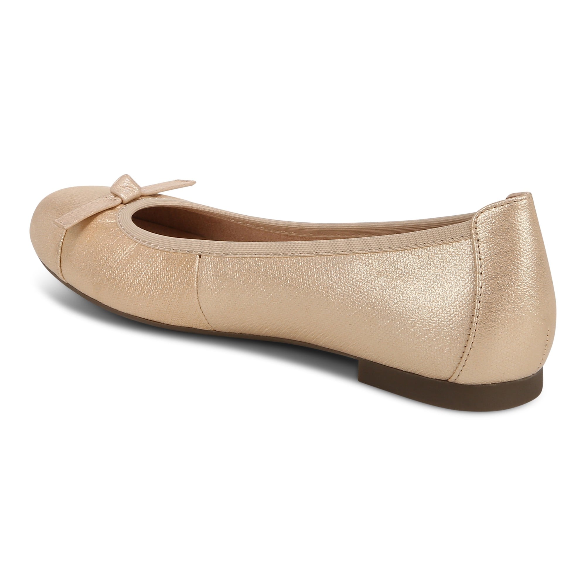 Vionic Amorie Women's Orthotic Supportive Ballet Flat - Gold - Back angle