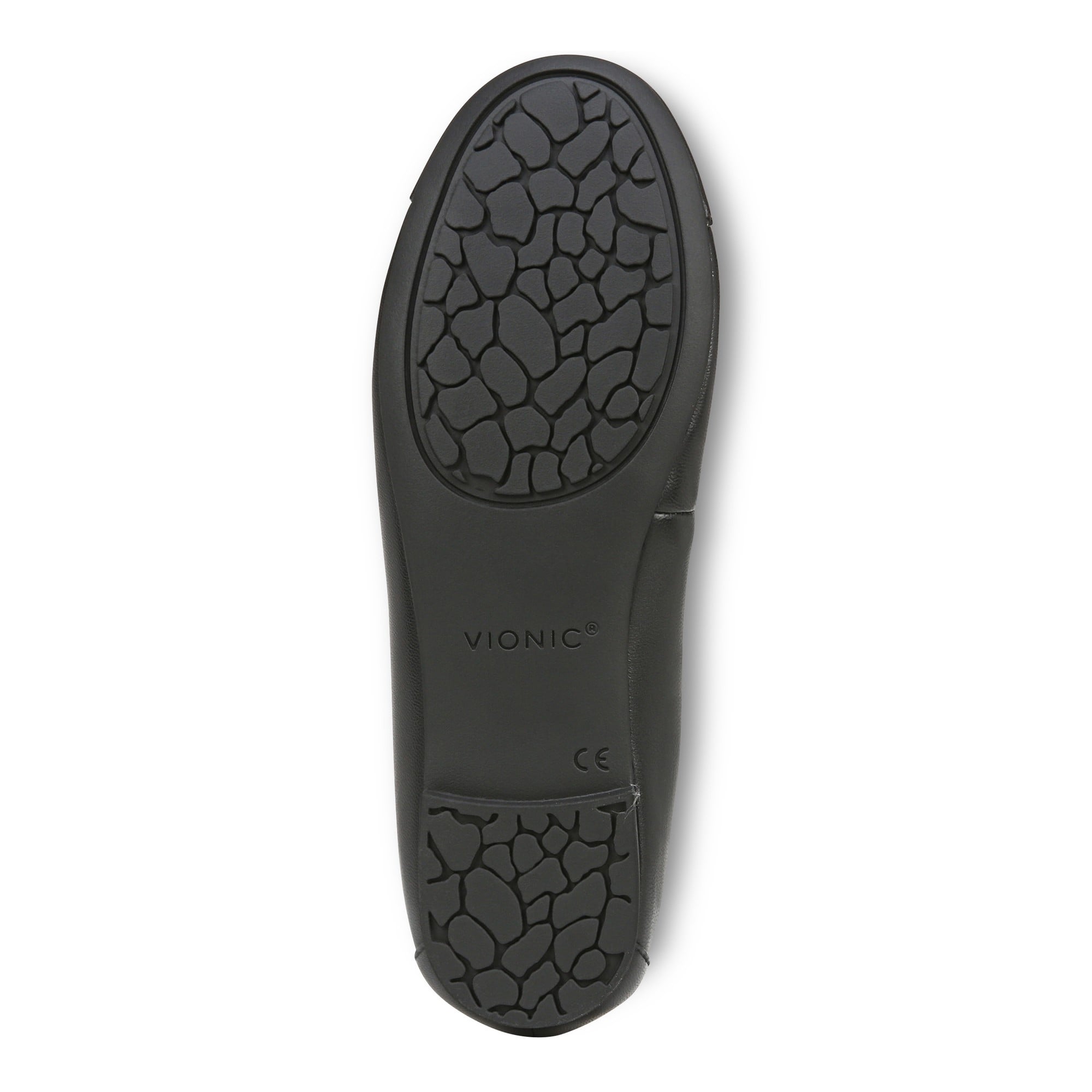 Vionic Amorie Women's Orthotic Supportive Ballet Flat - Black-Leather - Bottom