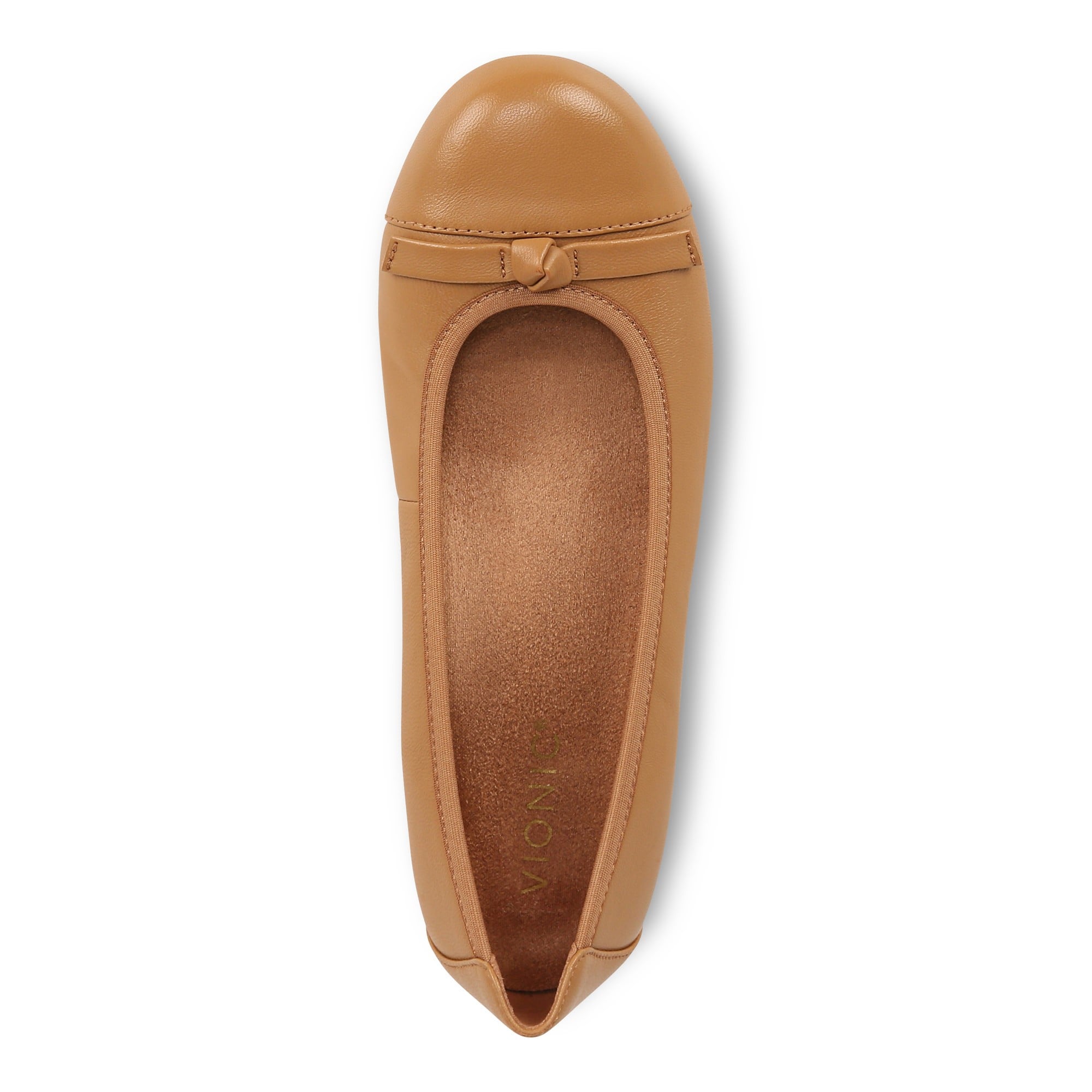 Vionic Amorie Women's Orthotic Supportive Ballet Flat - Camel - Top