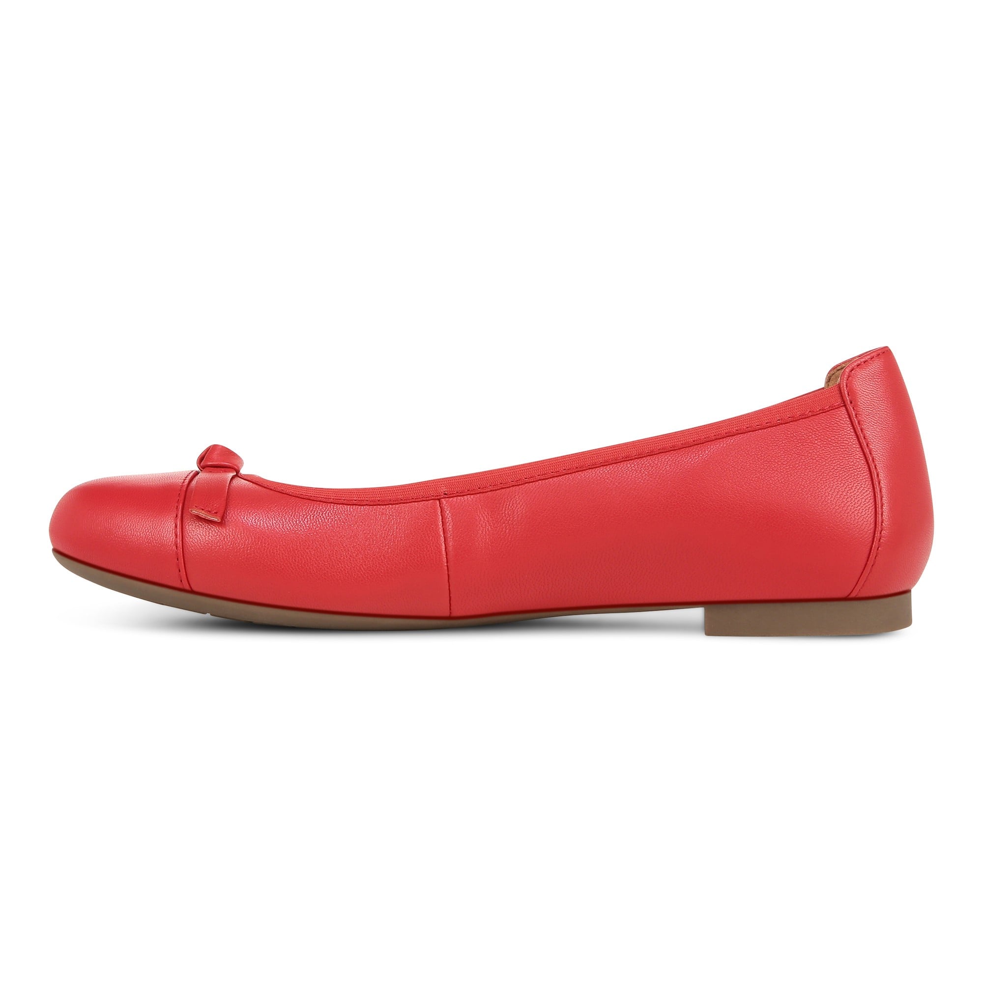 Vionic Amorie Women's Orthotic Supportive Ballet Flat - Red - Left Side