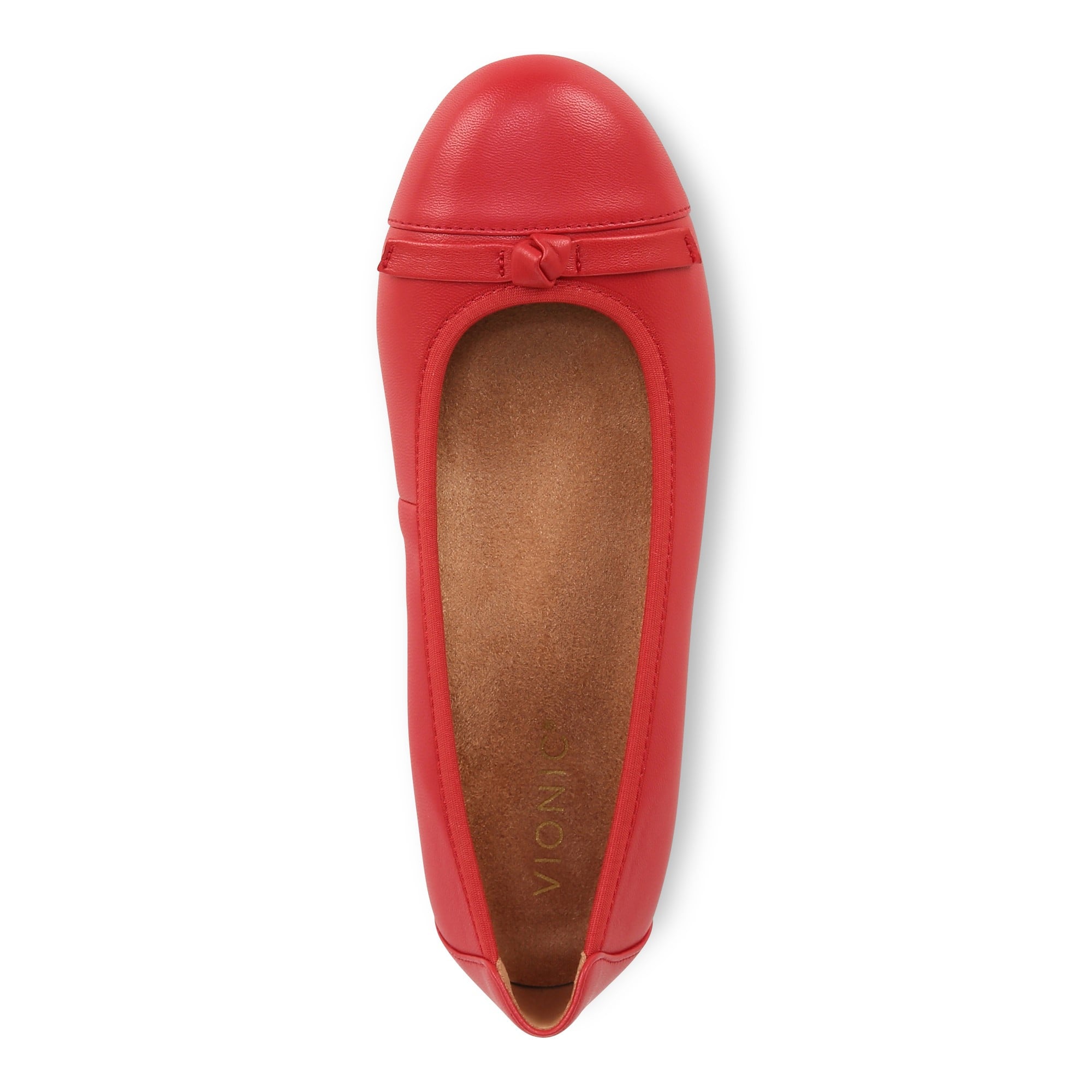 Vionic Amorie Women's Orthotic Supportive Ballet Flat - Red - Top