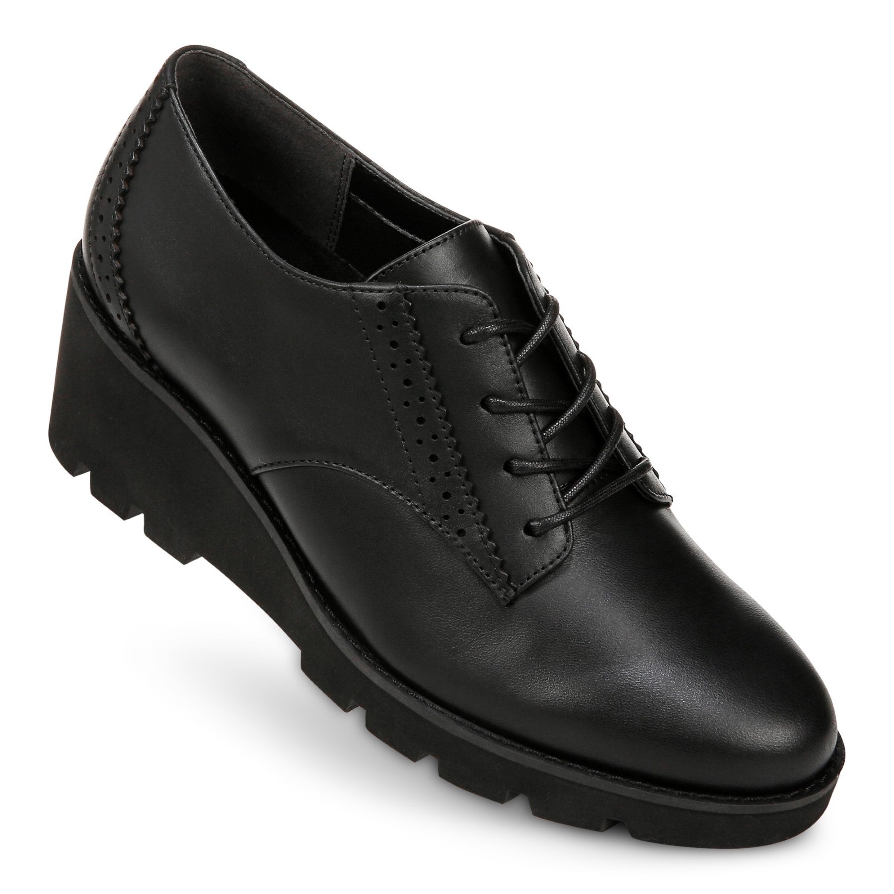 Vionic Anaheim Women's Comfort Wedge Oxford Derby Shoe - Black - ANAHEIM-J1593L1001-BLACK BLACK-13fl-med