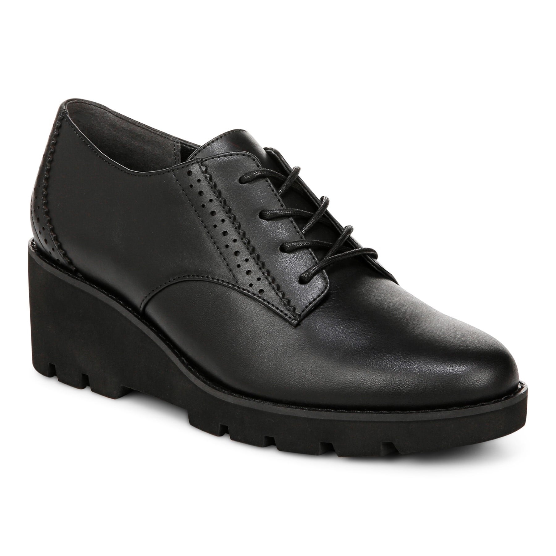 Vionic Anaheim Women's Comfort Wedge Oxford Derby Shoe in Black