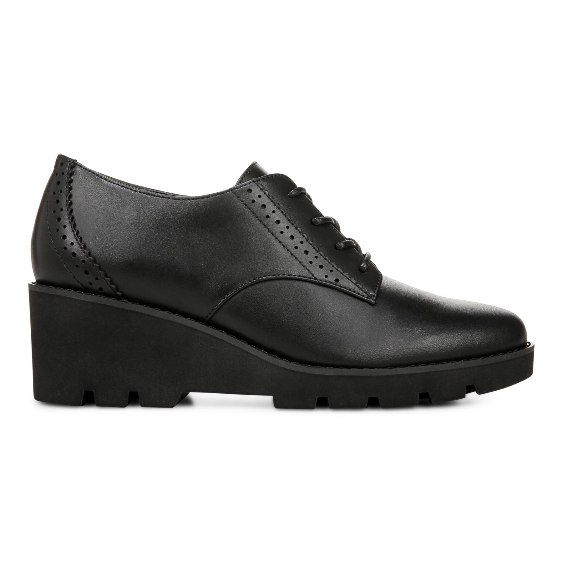 Vionic Anaheim Women's Comfort Wedge Oxford Derby Shoe - Black - Right side
