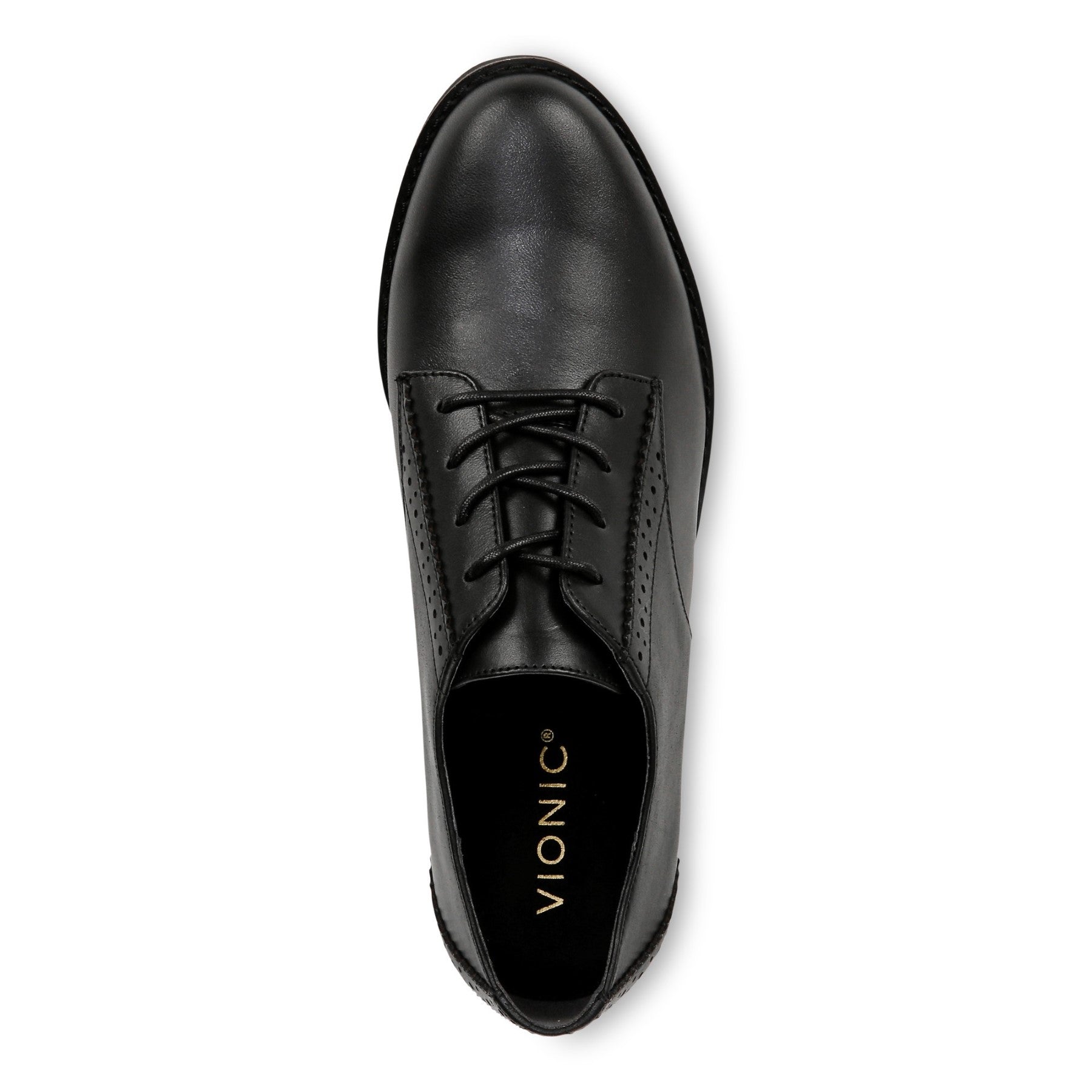 Vionic Anaheim Women's Comfort Wedge Oxford Derby Shoe - Black - Top