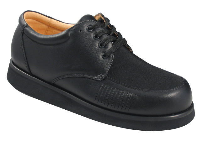 Mt. Emey - 708 - Men's Bunion Shoe by Apis - Black-Lycra - profile view