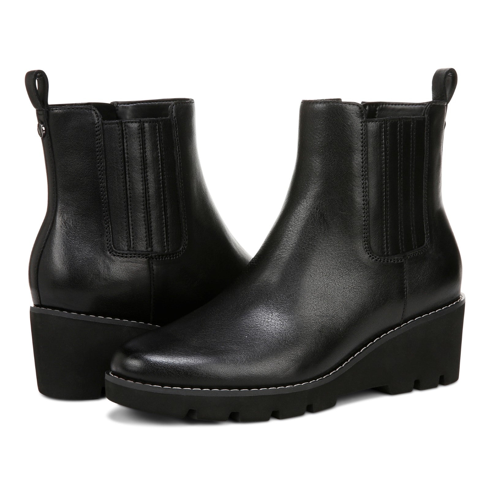 Vionic Aria womens Ankle/Bootie Short Boot - Black - pair left angle