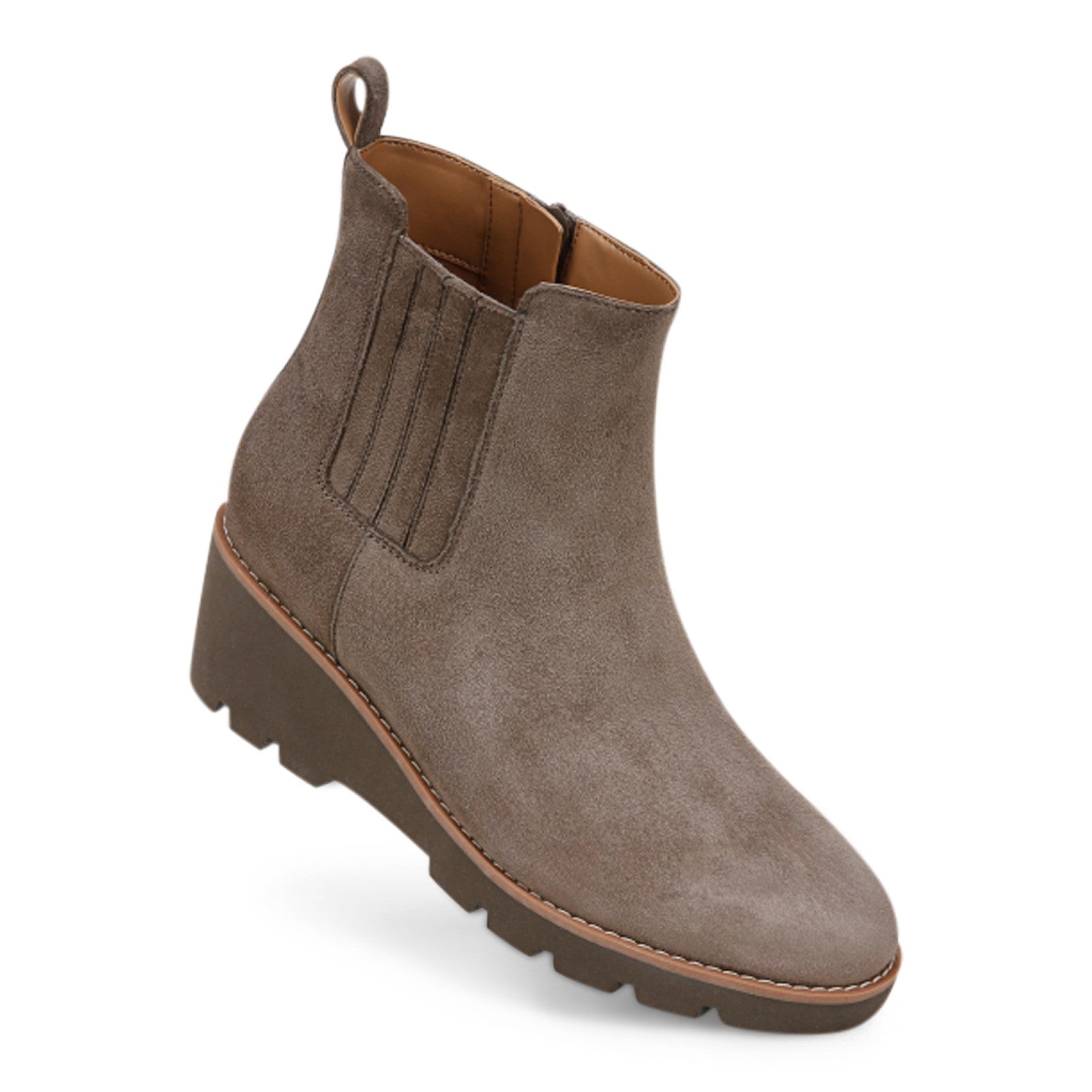Vionic Aria Women's Comfortable Supportive Ankle Boot - Stone - ARIA-J0734L2020-STONE-13fl-med