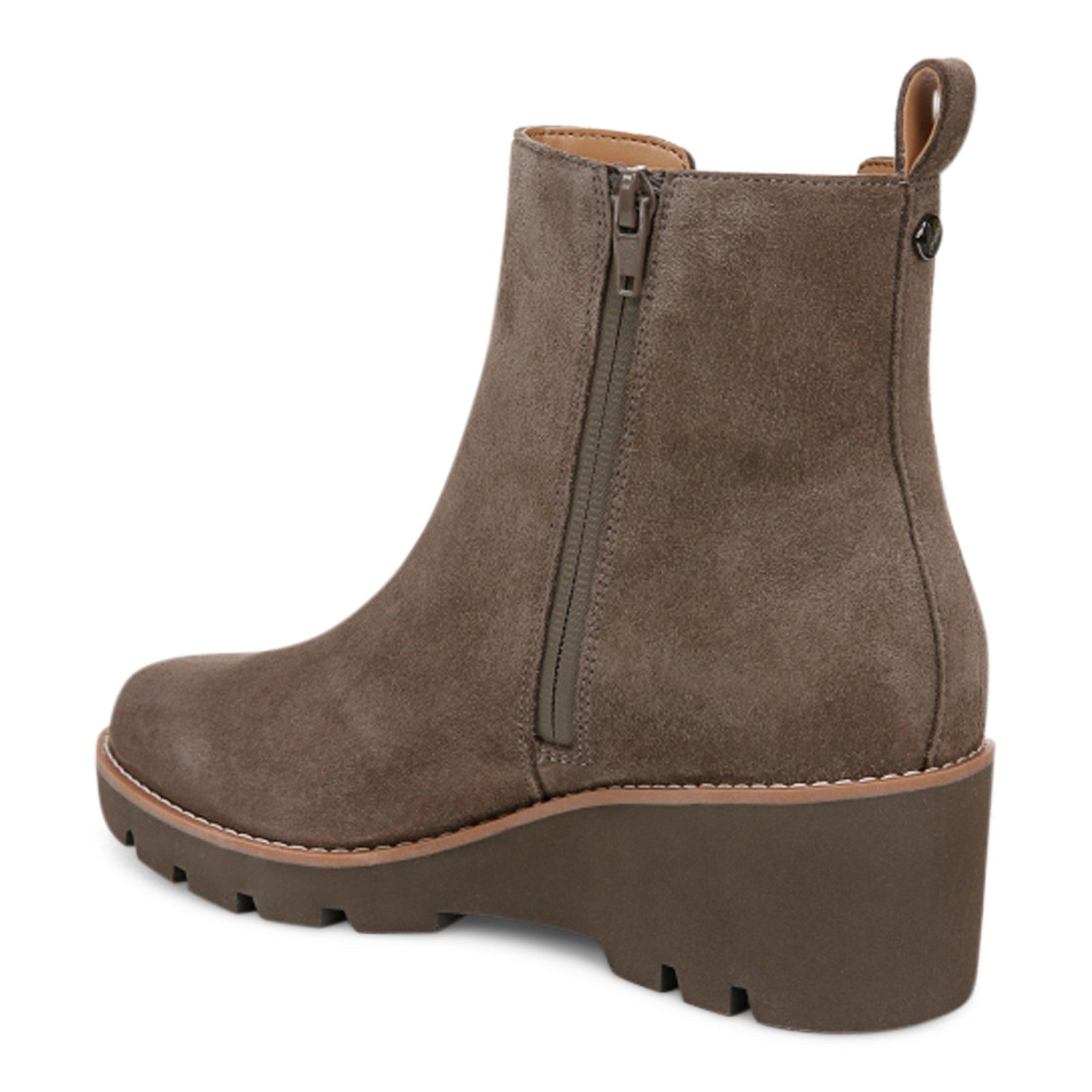 Vionic Aria Women's Comfortable Supportive Ankle Boot - Stone - Back angle