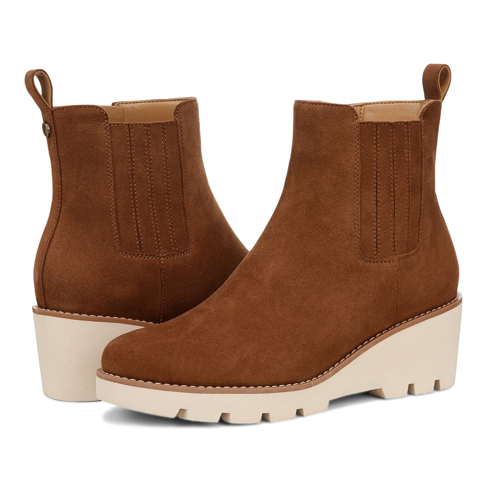 Vionic Aria womens Ankle/Bootie Short Boot - Hazelnut - pair left angle