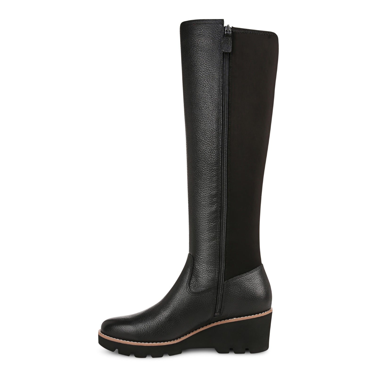 Vionic Ashland Women's High Shaft Boot - Black Wide Calf - Left Side
