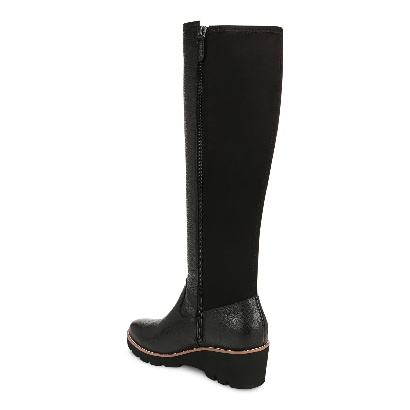 Vionic Ashland Women's High Shaft Boot - Black Wide Calf - Back angle
