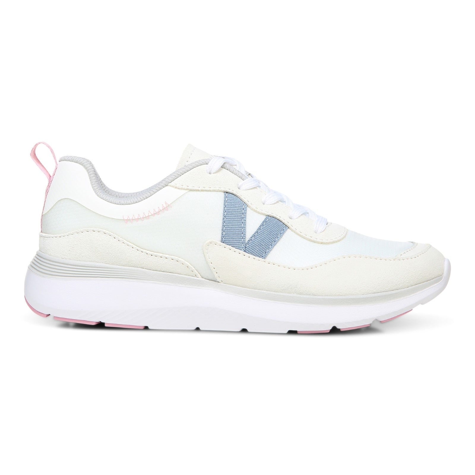 Vionic Ayse - Women's Lace-up Athletic Sneakers with Arch Support - White Mesh Right side