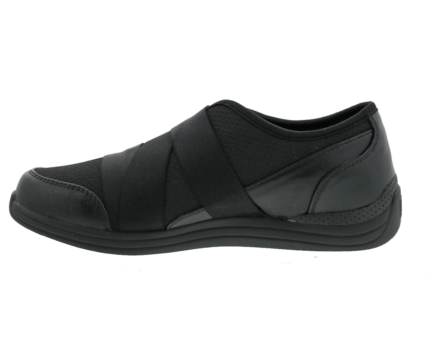 Drew Aster Women's Slip-on Cross Strap Comfort Shoe -  Black Combo