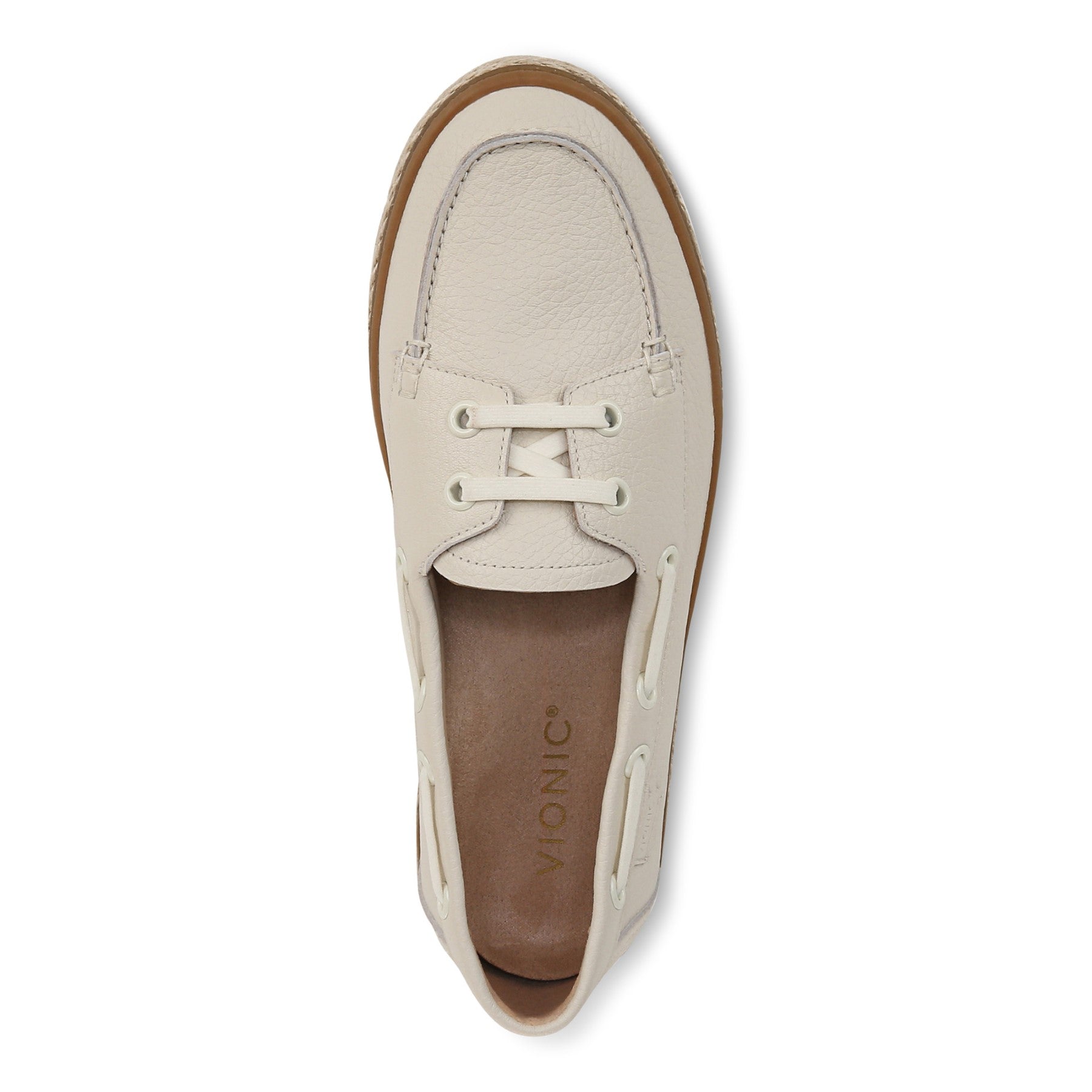 Vionic Bay womens Espadrilles Shoe - Cream - Top