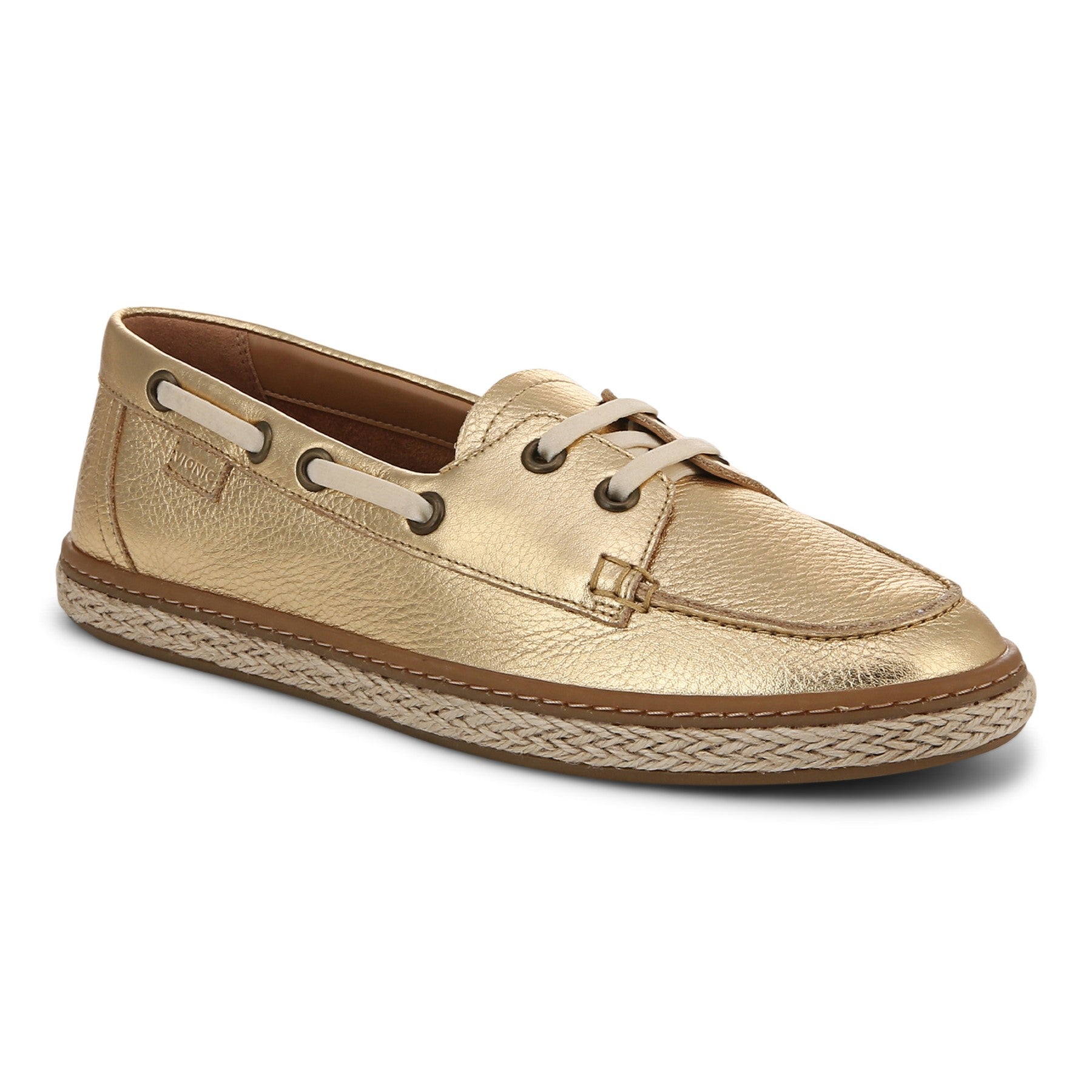 Vionic Bay Women's Comfort Loafer - Supportive Boat Shoe in Gold