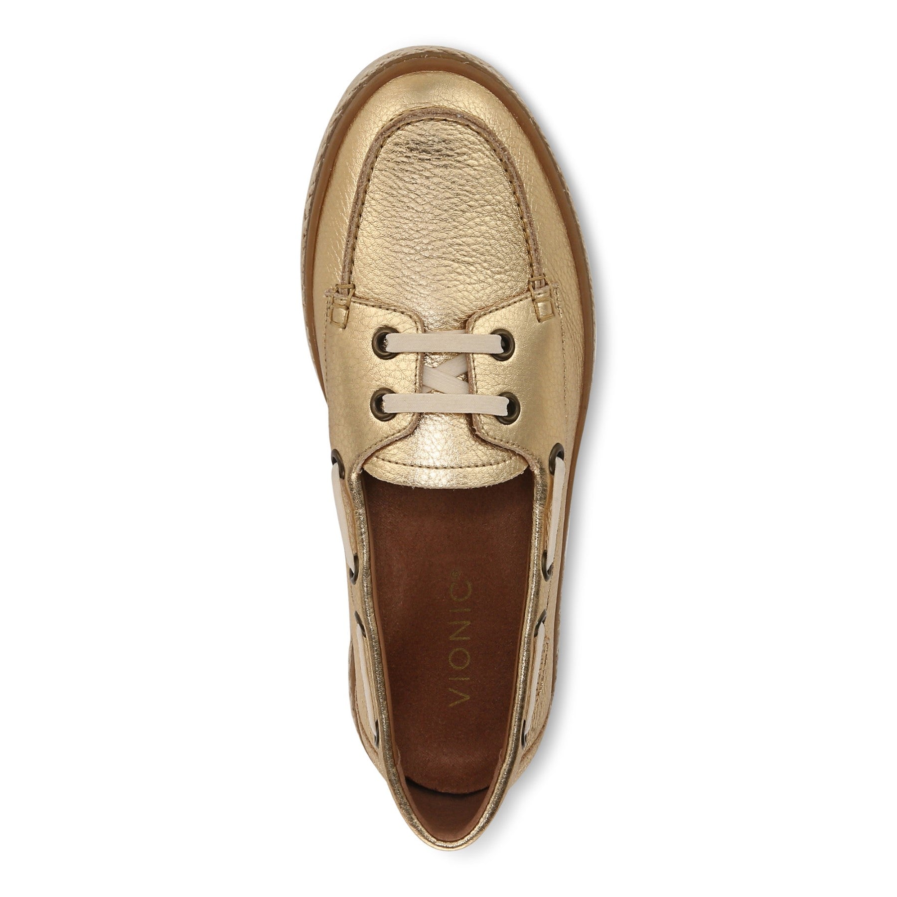 Vionic Bay womens Espadrilles Shoe - Gold - Top