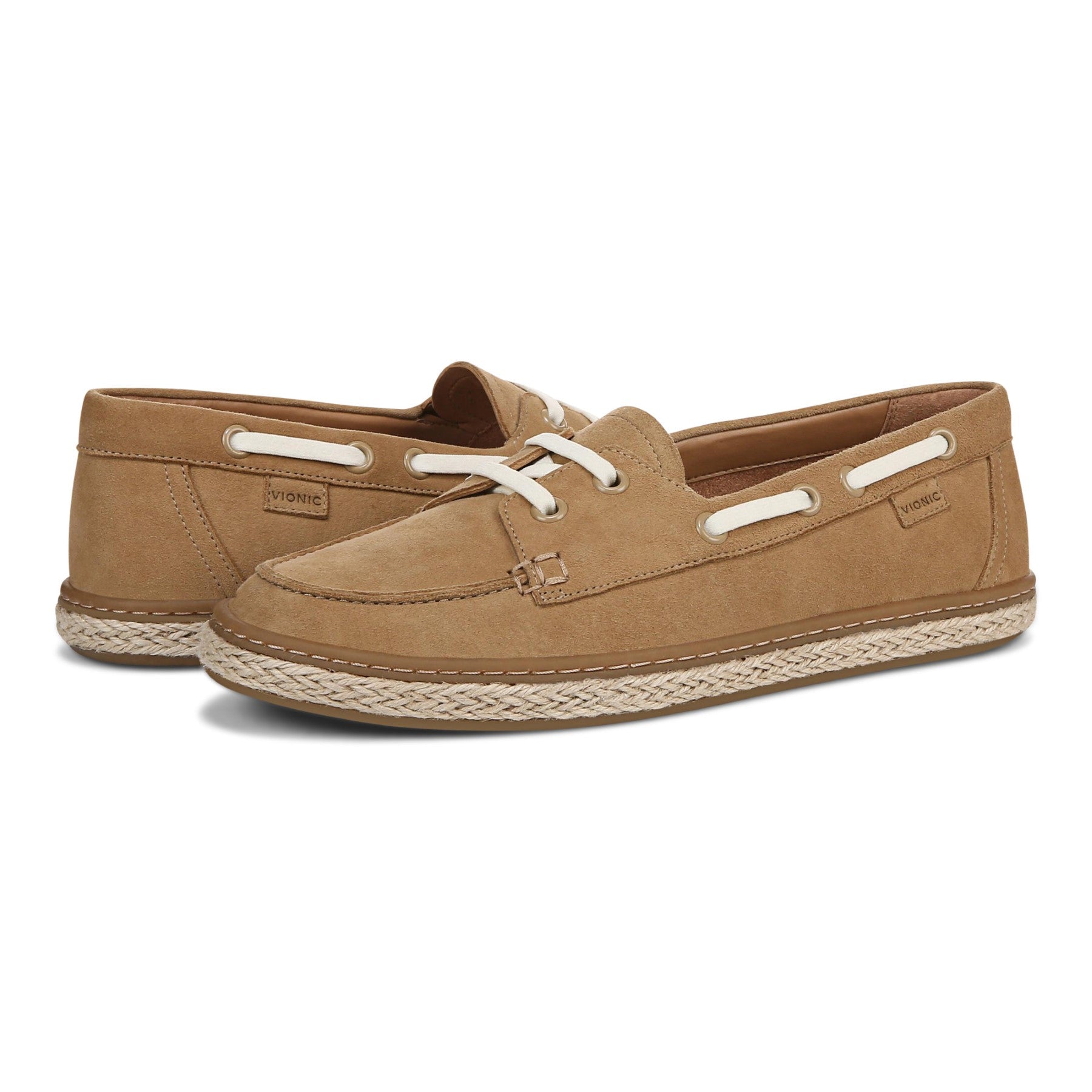 Vionic Bay womens Espadrilles Shoe - Sand - pair left angle