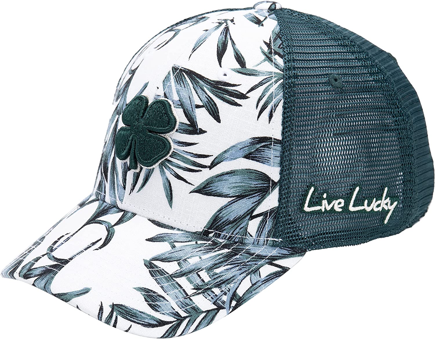 Black Clover Island Luck Hat - Tropical Adjustable Snapback - Unisex - 10 Profile 10 - Teal / Teal Mesh