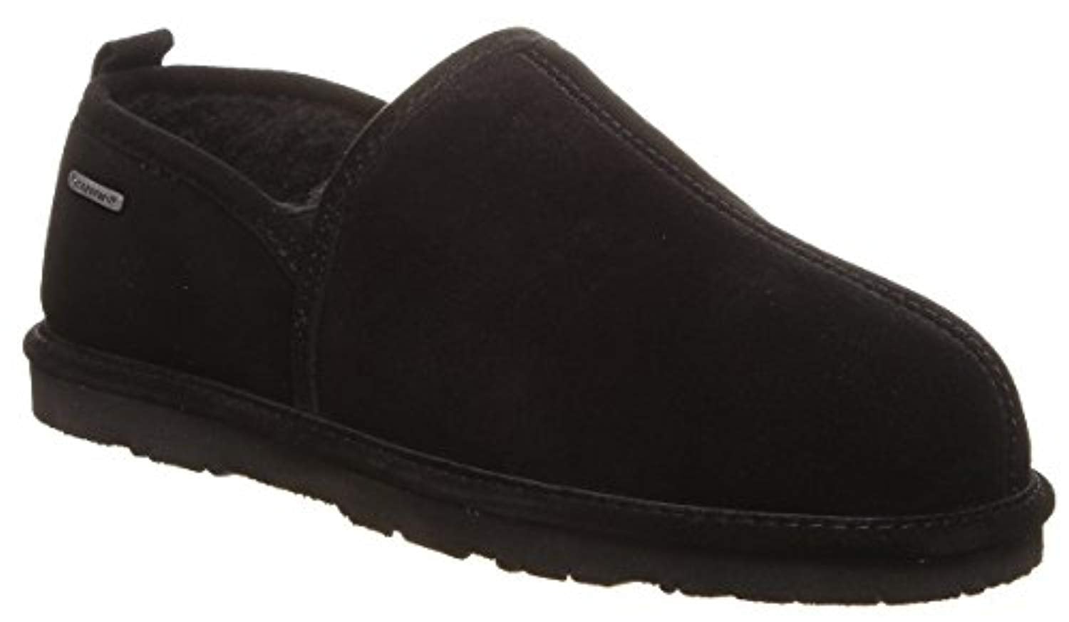 BEARPAW Bear Paws Men's Comfortable Sheepskin Slipper with Supportive Suede Upper - Maddox in Black