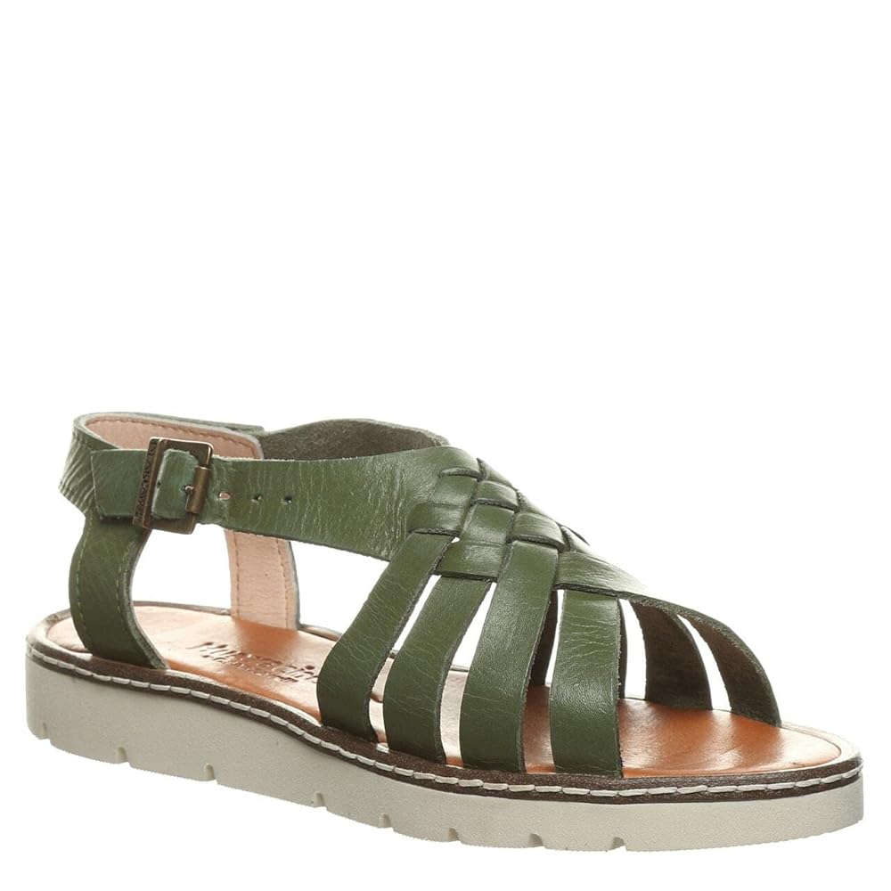 Bearpaw Leah Women's Huarache Sport Leather Sandal Artisan - 2836W in Military Green