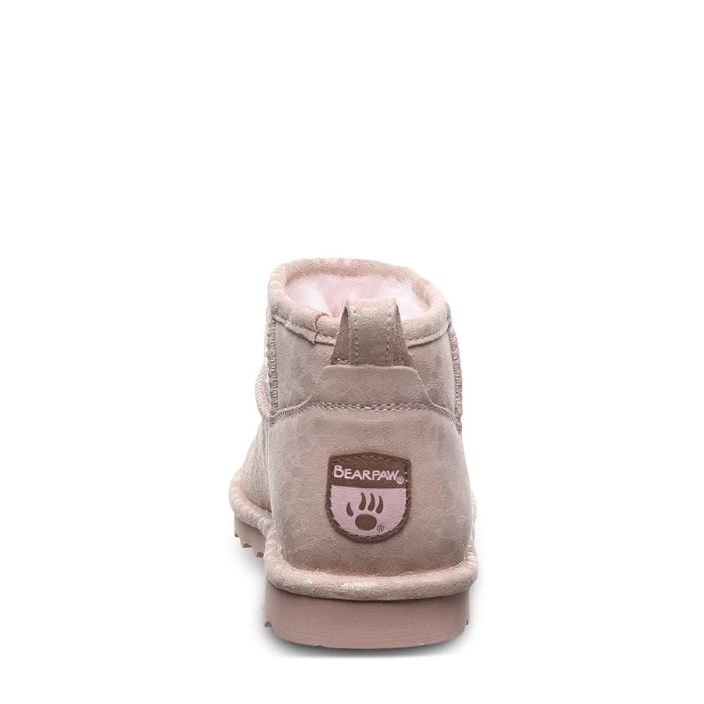 Bearpaw Shorty Exotic Women's Ankle Boots - 2861w - Pink Leopard Glitter