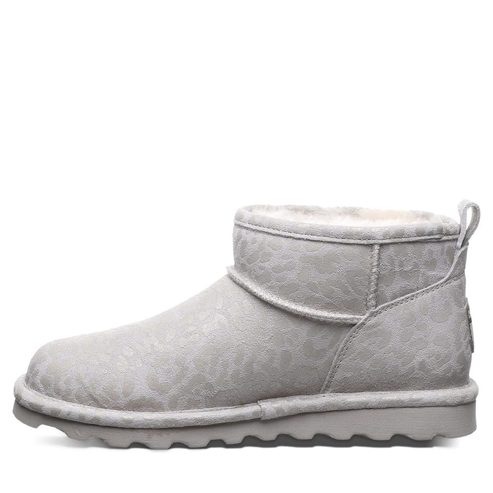 Bearpaw Shorty Exotic Women's Ankle Boots - 2861w - Winter White Leopard Glitter