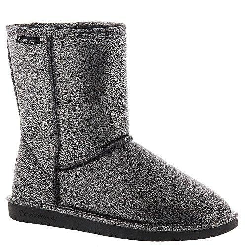 Bearpaw Emma Youth - Short Sheepskin Boots - 608Y - Black/Silver Metallic